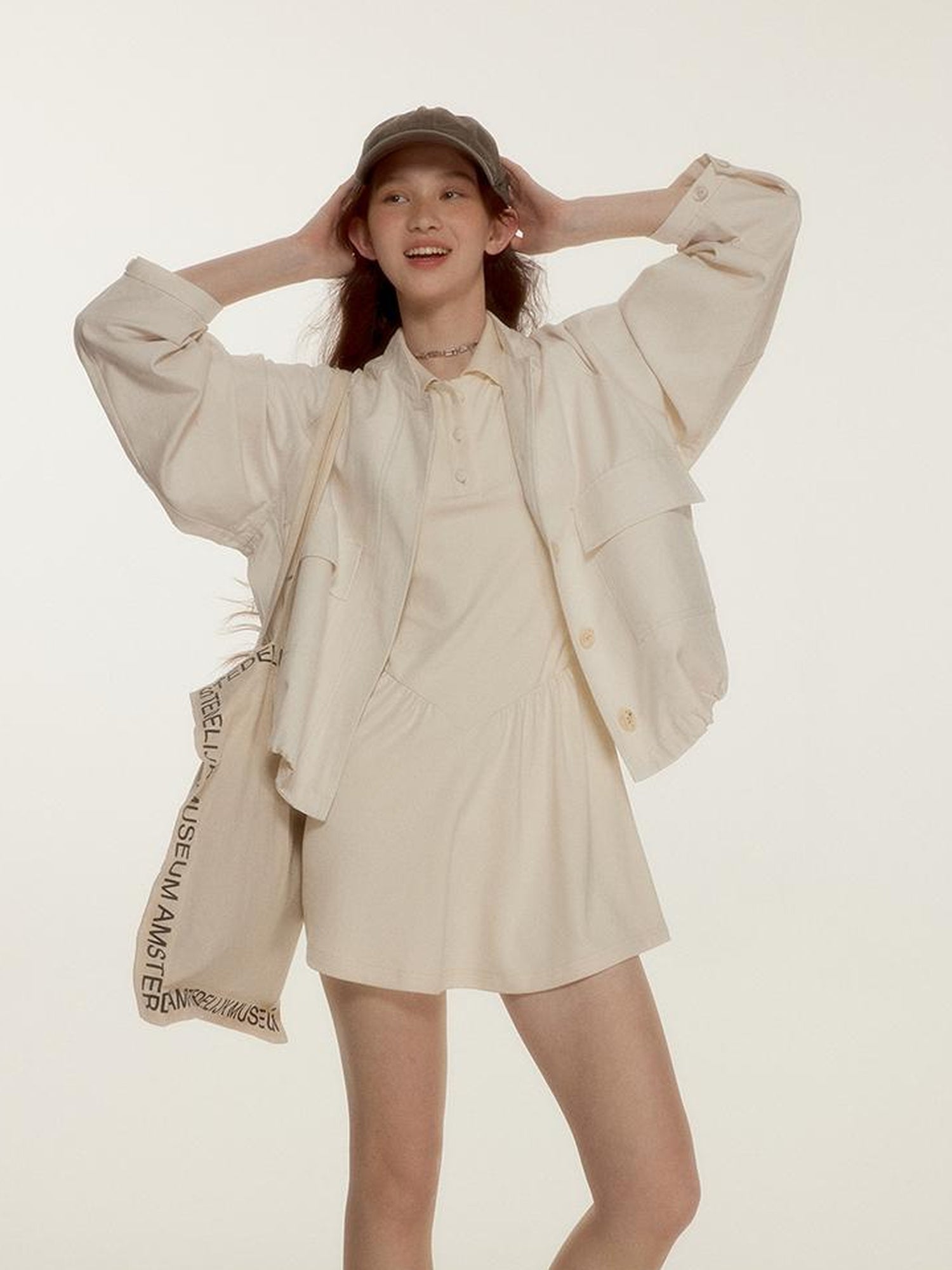 FUSSED Tennis Bow Embroidered Mockneck Dress