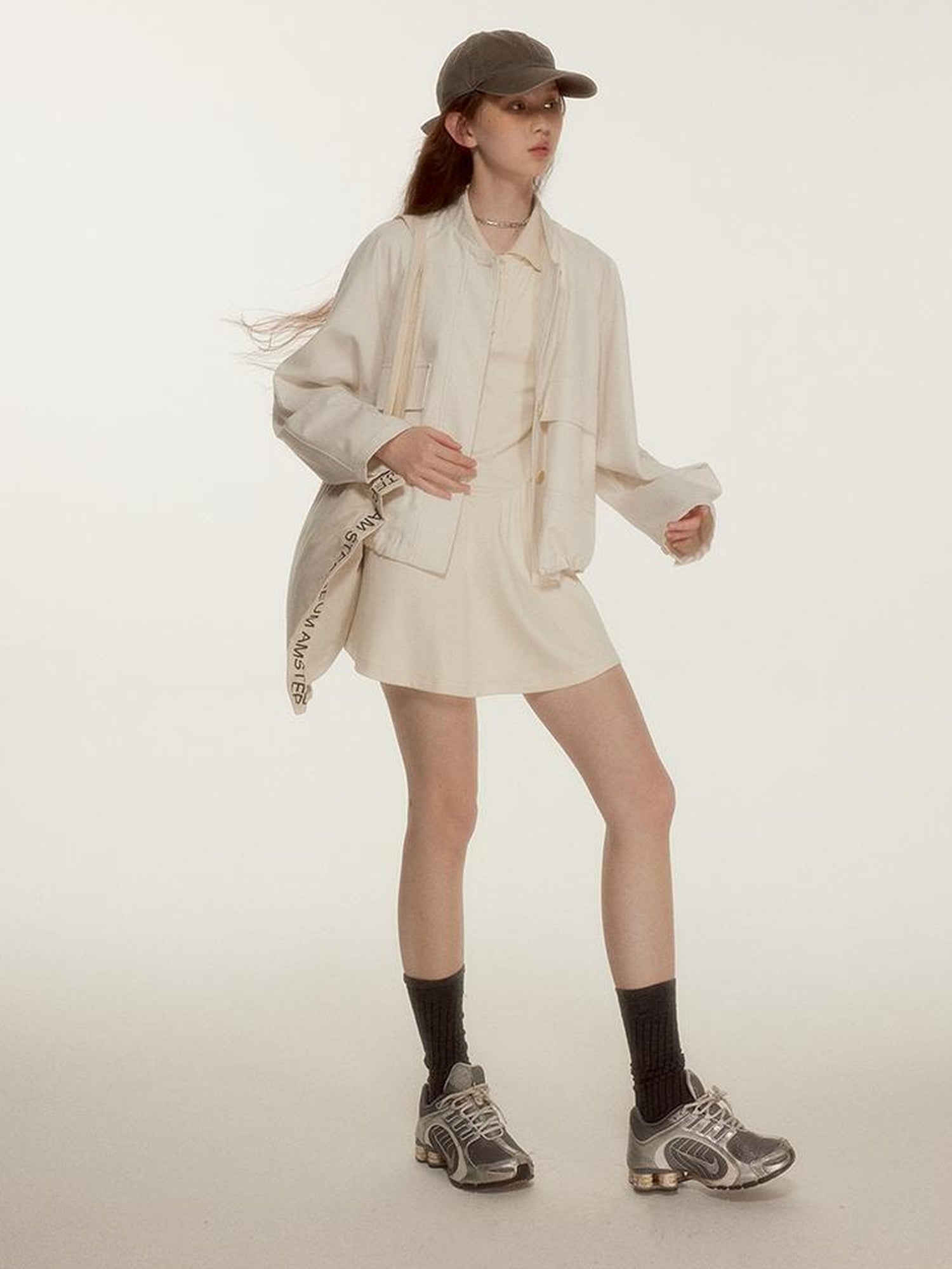 FUSSED Tennis Bow Embroidered Mockneck Dress