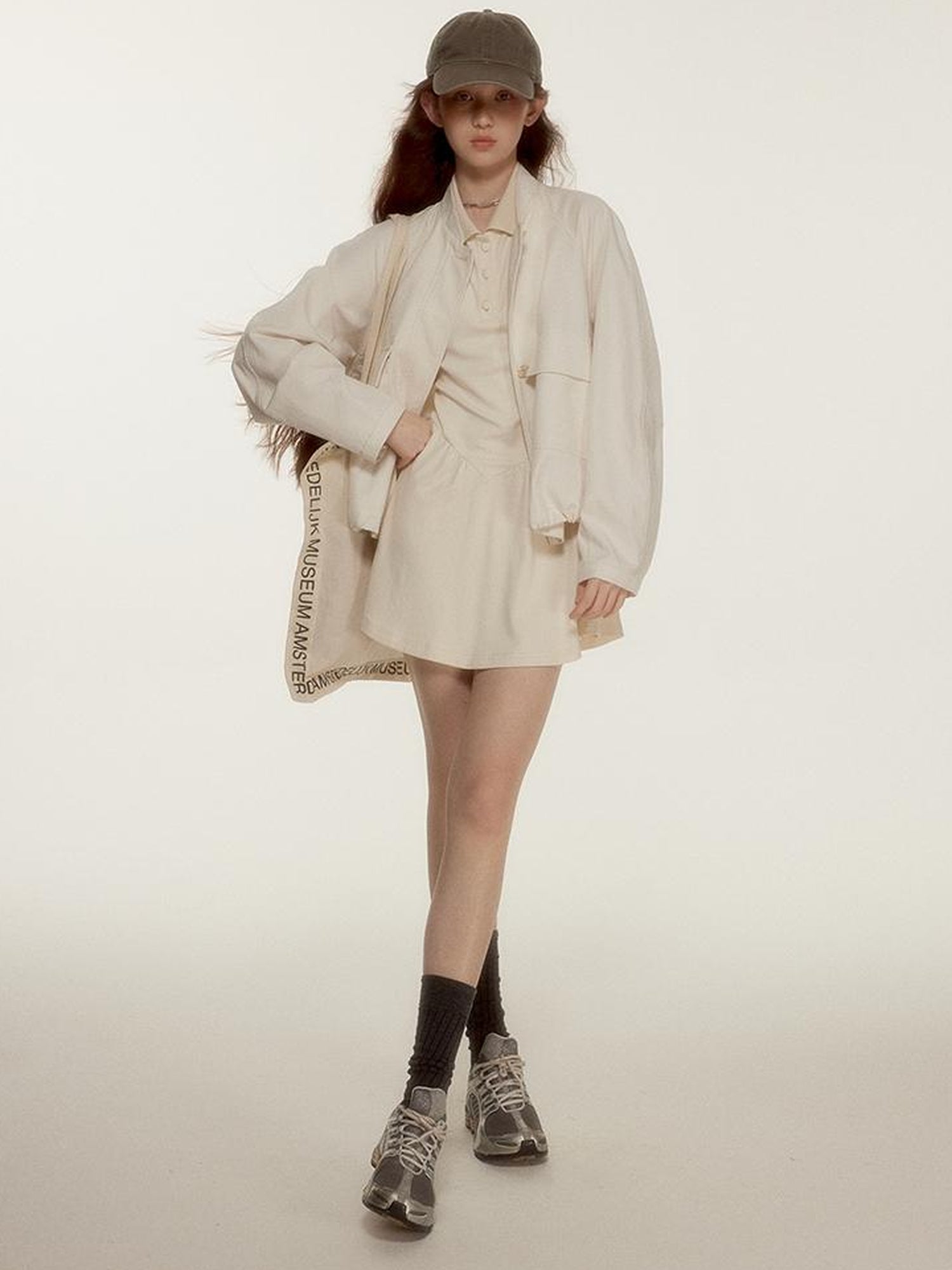 FUSSED Tennis Bow Embroidered Mockneck Dress