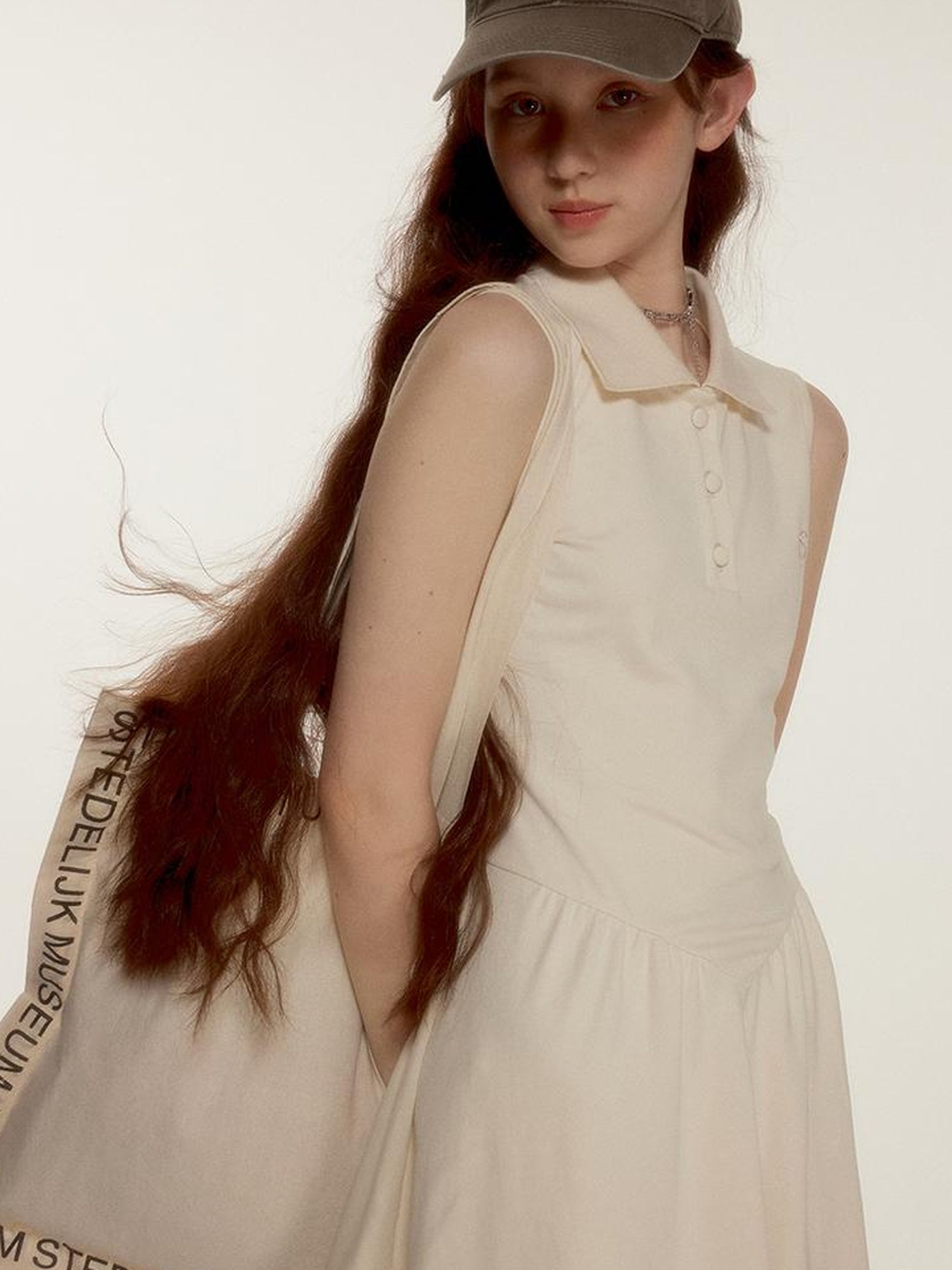 FUSSED Tennis Bow Embroidered Mockneck Dress