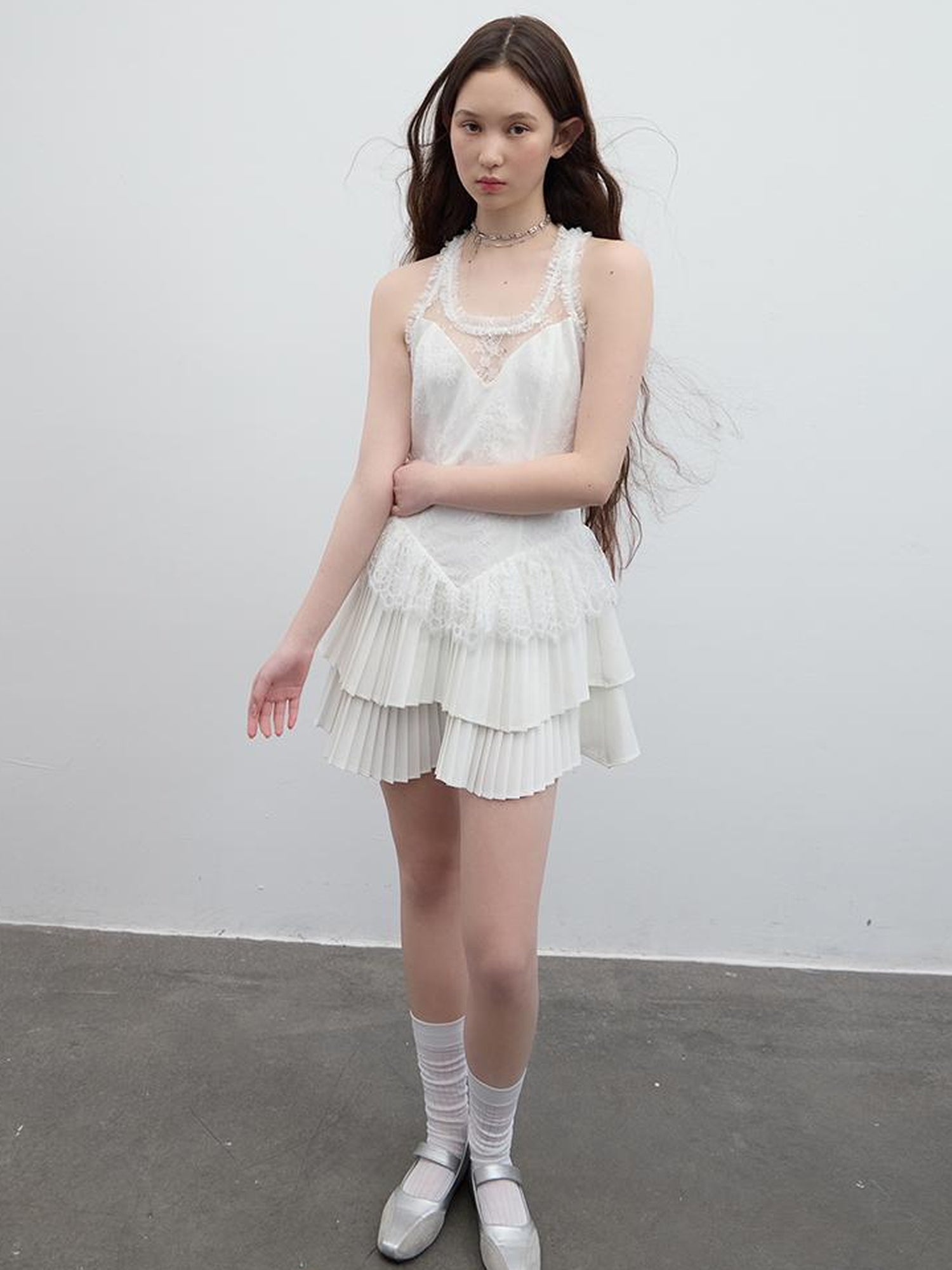 FUSSED Tennis Lace Ruffle Dress Vintage Inspired Short Wedding Dress