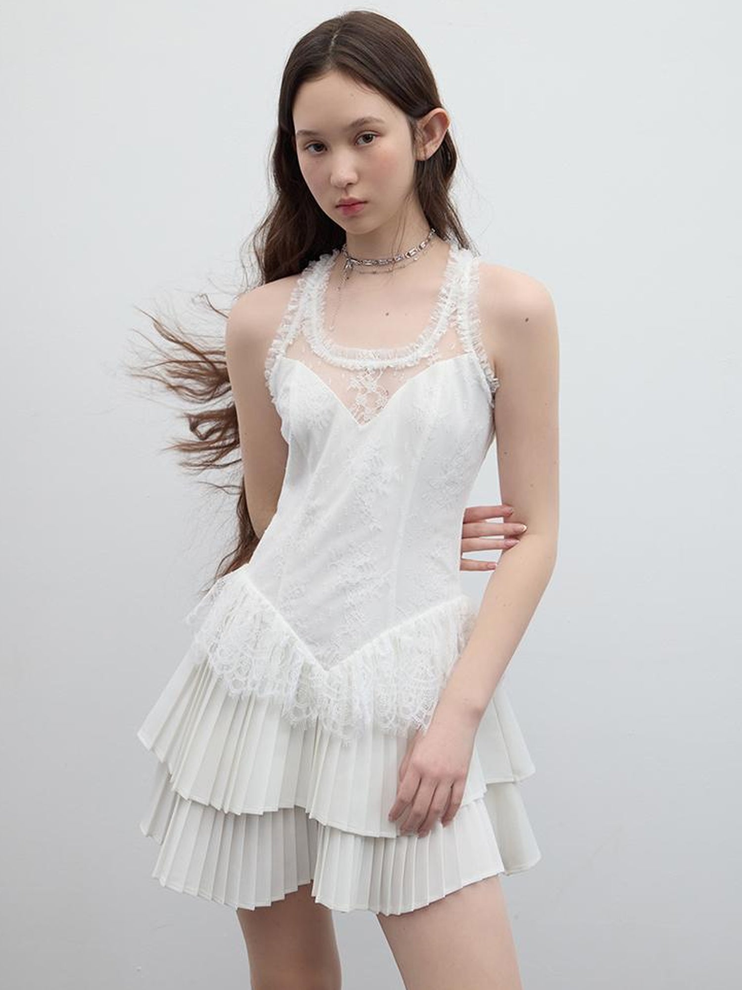 FUSSED Tennis Lace Ruffle Dress Vintage Inspired Short Wedding Dress