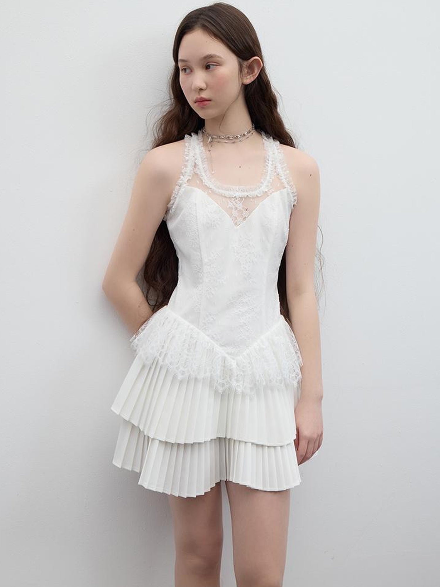 FUSSED Tennis Lace Ruffle Dress Vintage Inspired Short Wedding Dress