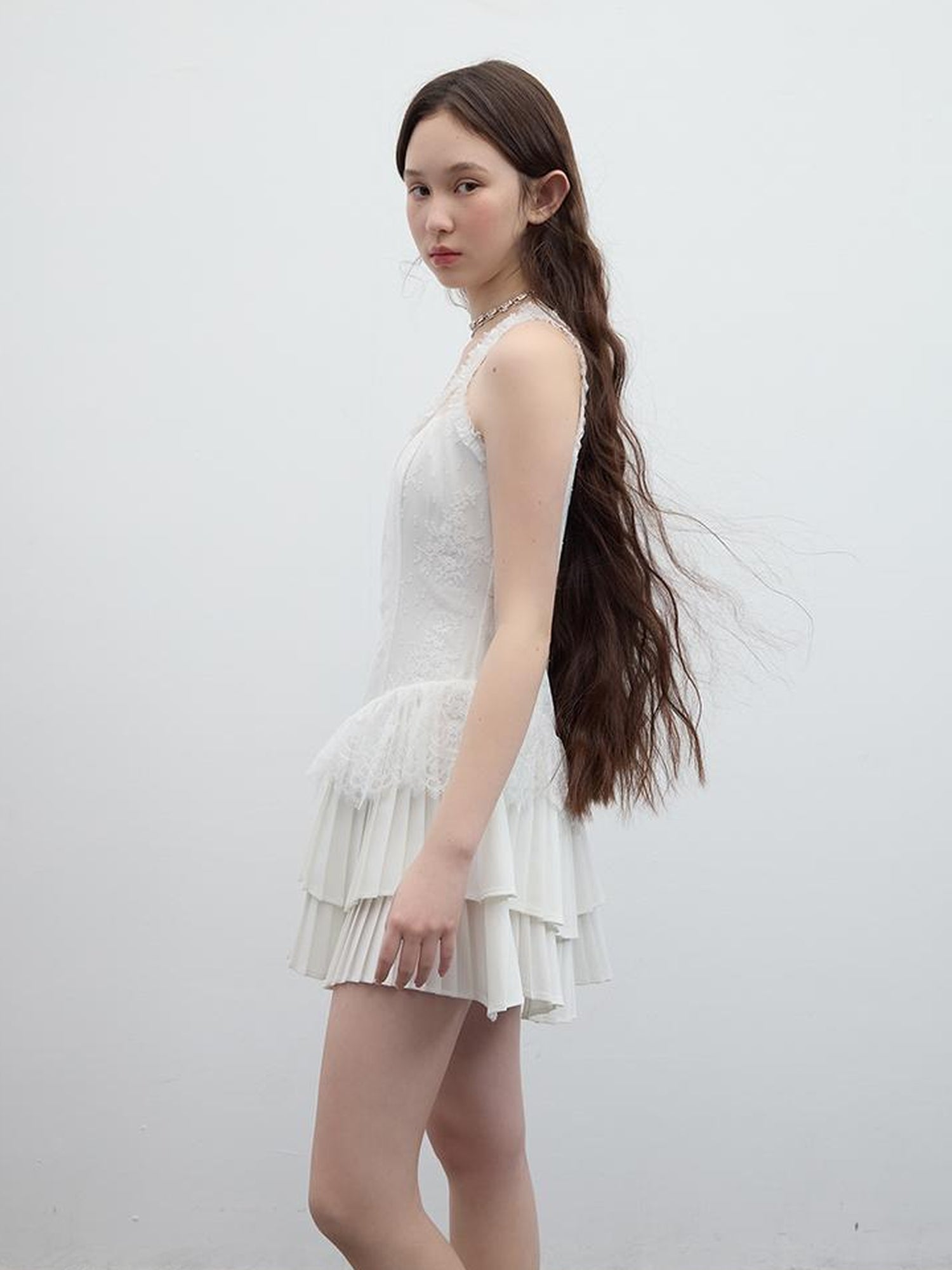 FUSSED Tennis Lace Ruffle Dress Vintage Inspired Short Wedding Dress