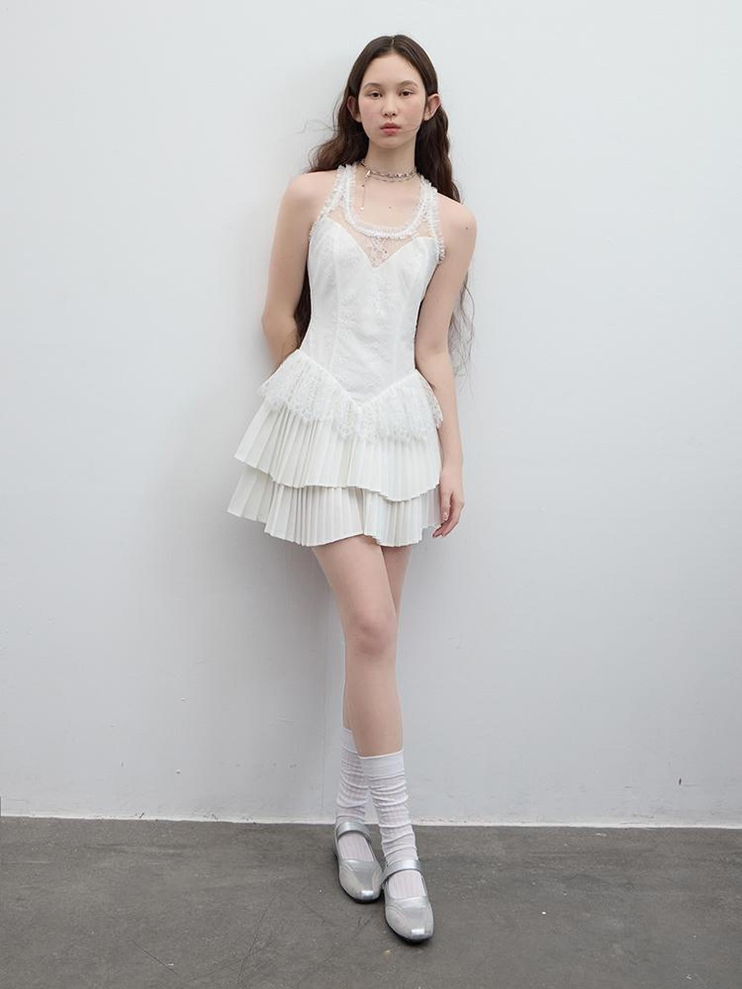 FUSSED Tennis Lace Ruffle Dress Vintage Inspired Short Wedding Dress