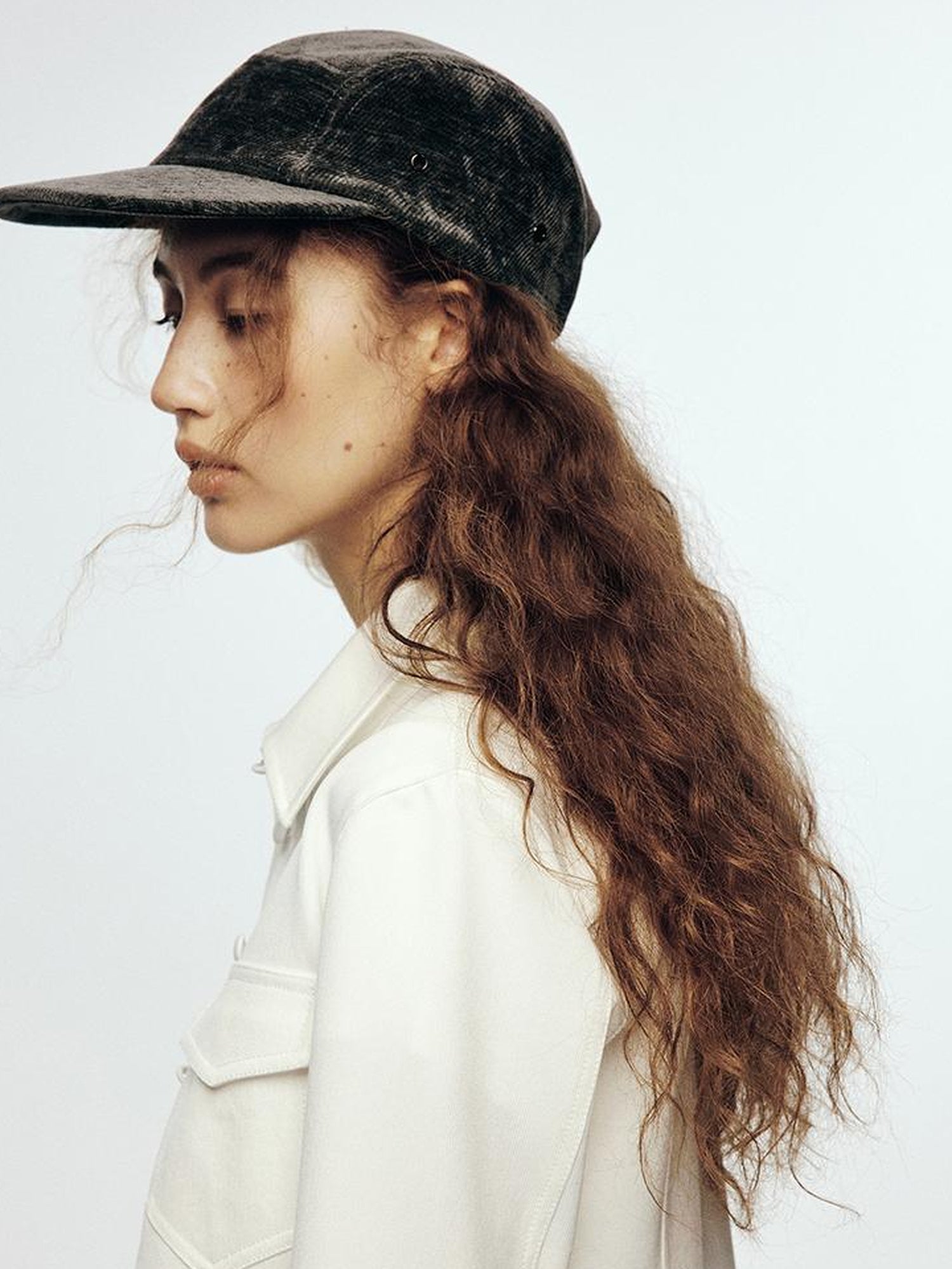 FUSSED Textured Corduroy Slim Fit Utility Shirt In Soft White