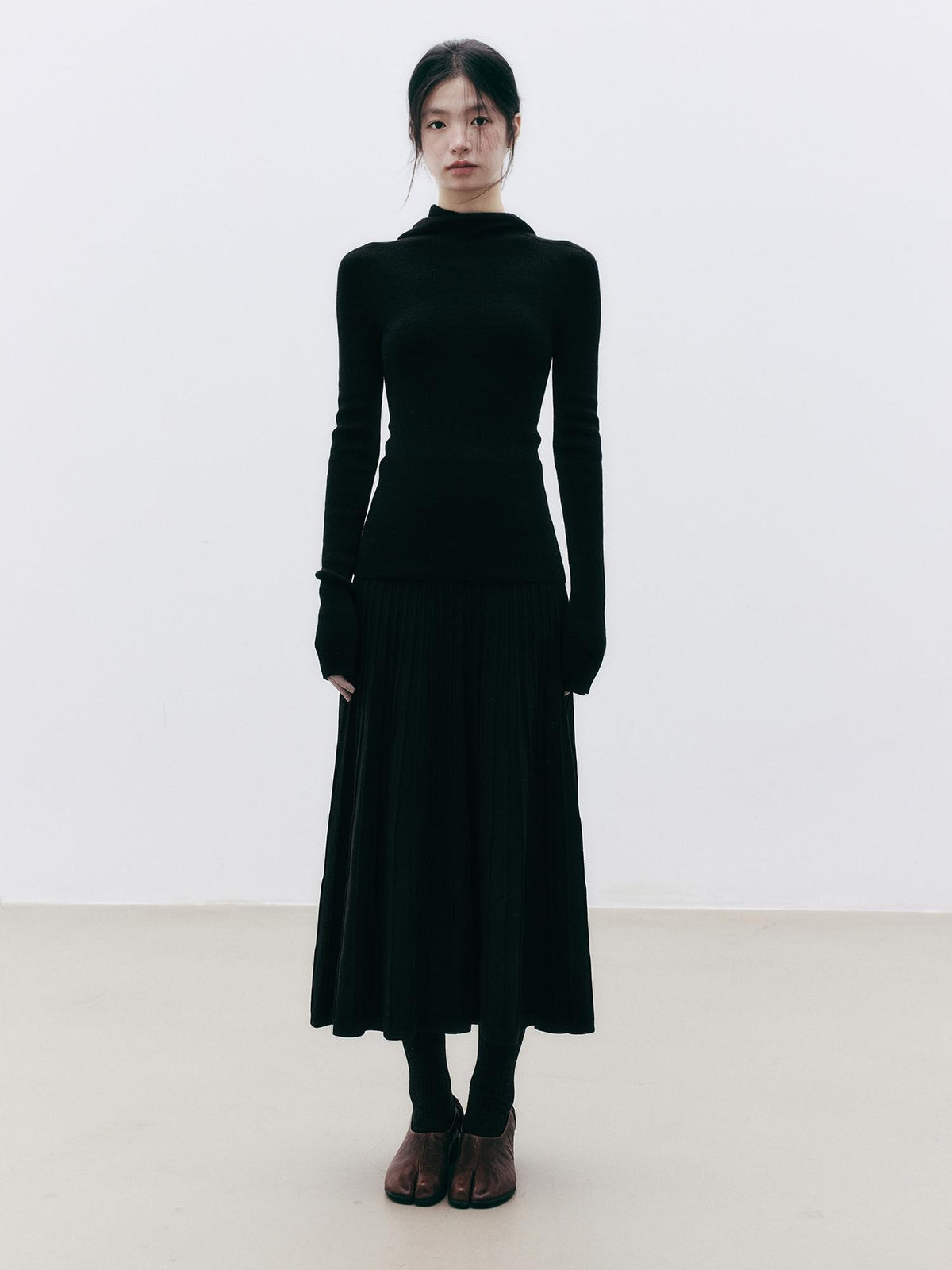 FUSSED Textured Wool Blend A Line Women&