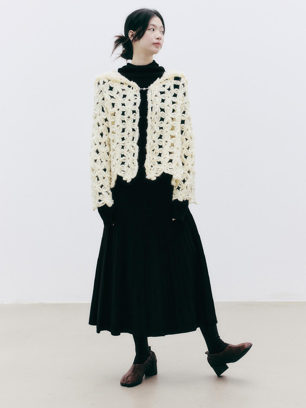 FUSSED Textured Wool Blend A Line Women&