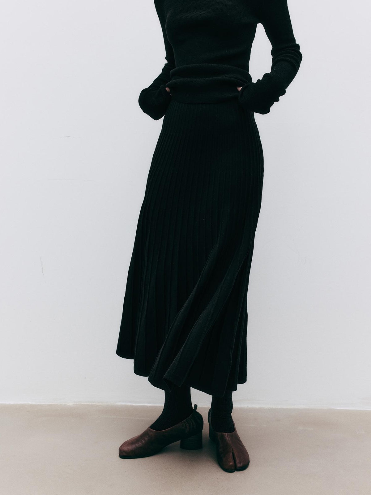 FUSSED Textured Wool Blend A Line Women&