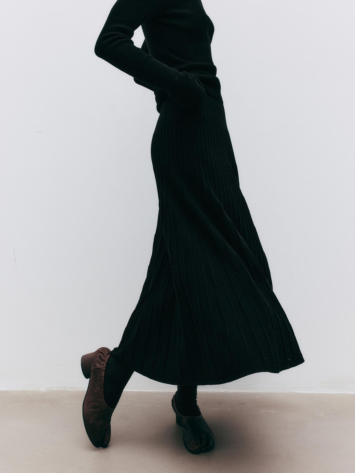 FUSSED Textured Wool Blend A Line Women&