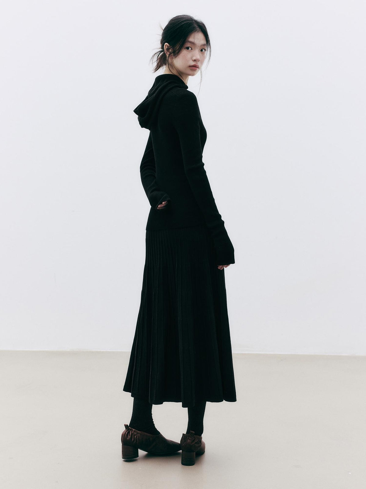 FUSSED Textured Wool Blend A Line Women&