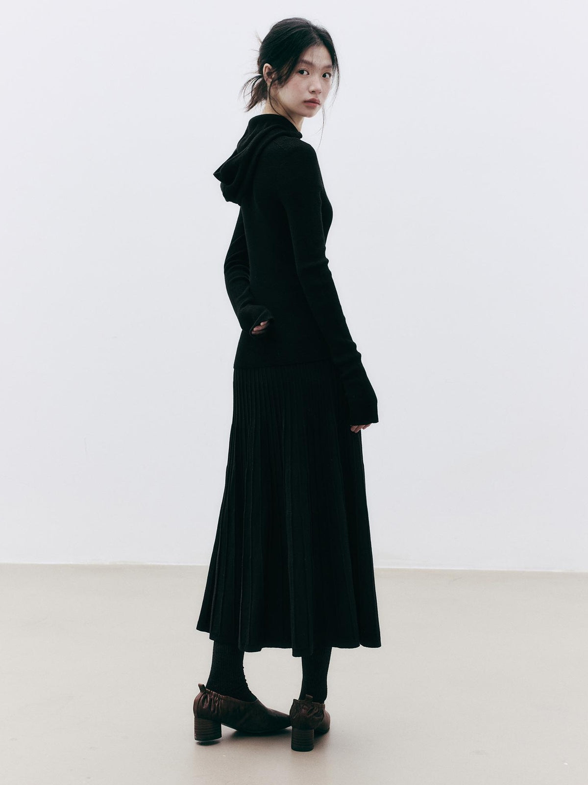 FUSSED Textured Wool Blend A Line Women&