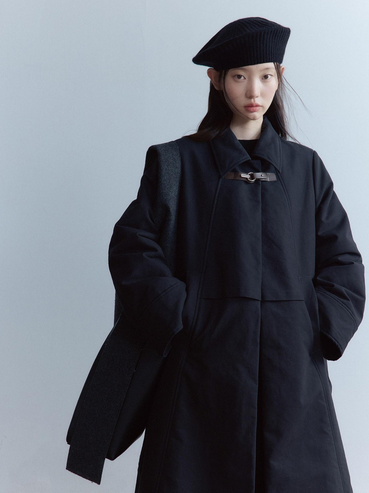 FUSSED Thick Cotton Lined Loose Fit Sweet Academy Longline Blazer Collar Women Coat