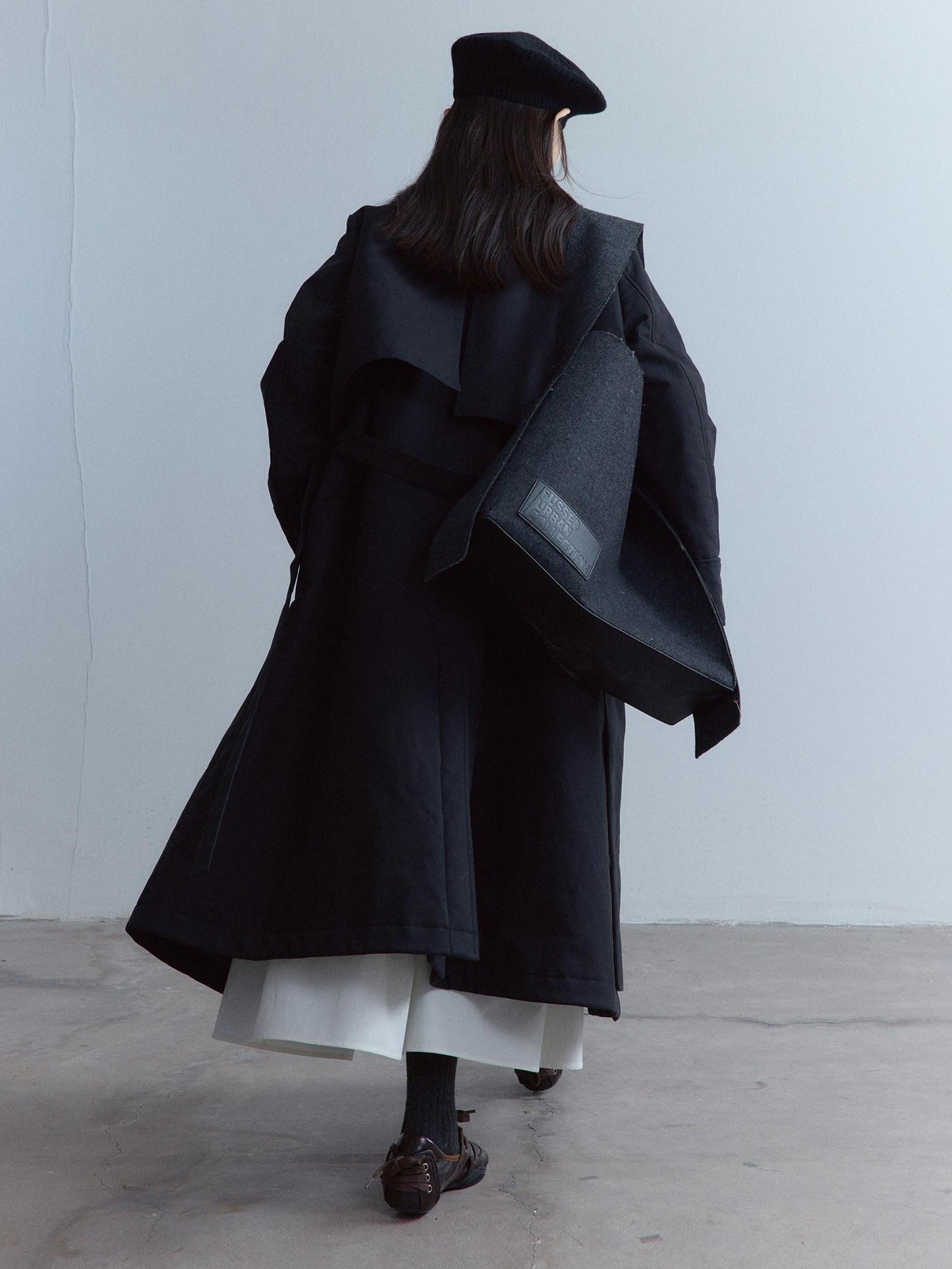 FUSSED Thick Cotton Lined Loose Fit Sweet Academy Longline Blazer Collar Women Coat