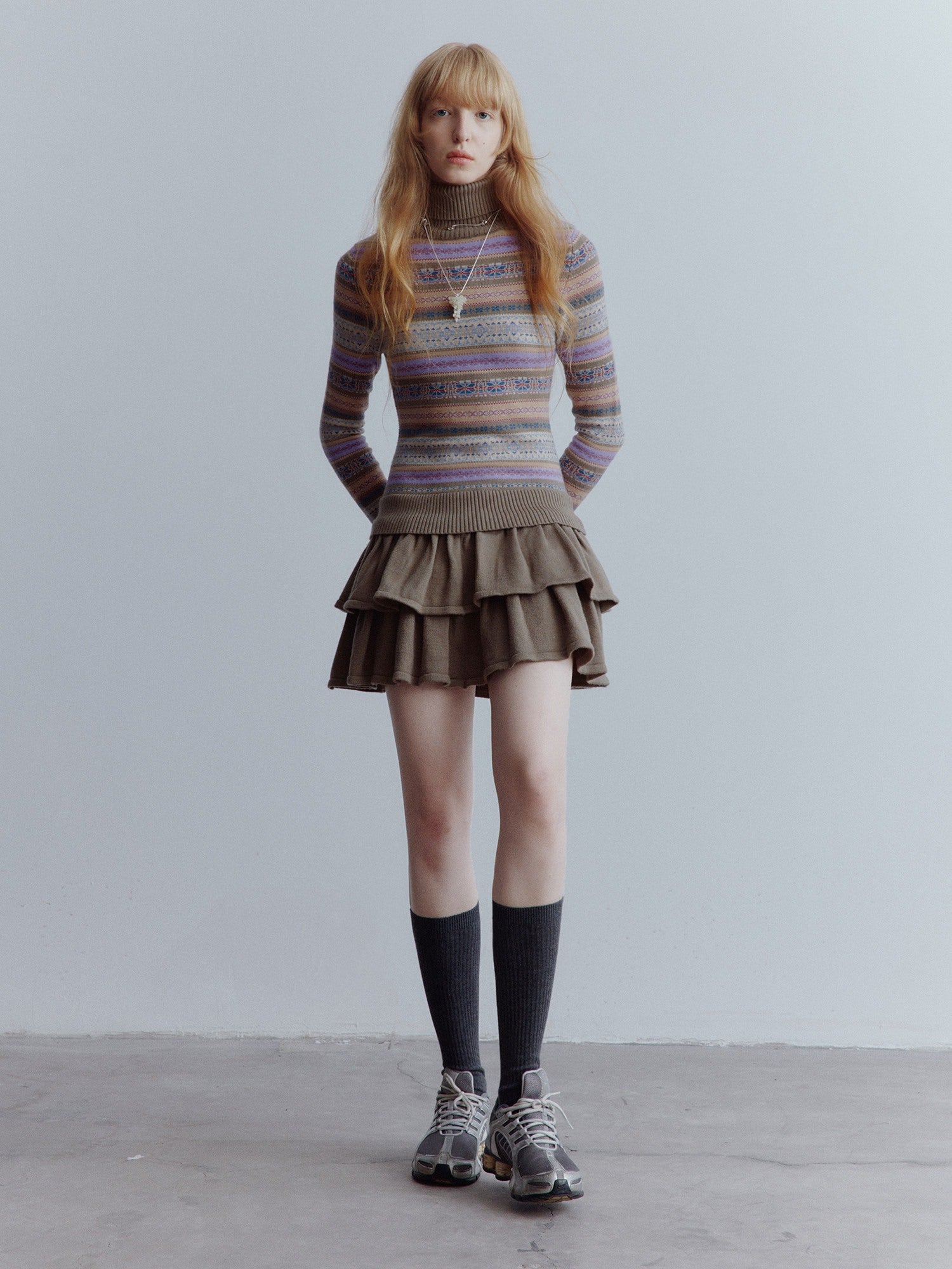 FUSSED_Thick_Turtleneck_Girlish_Tiered_Slim_Fit_Low_Waist_Long_Sleeve_Mini_Dresses_MISSTT