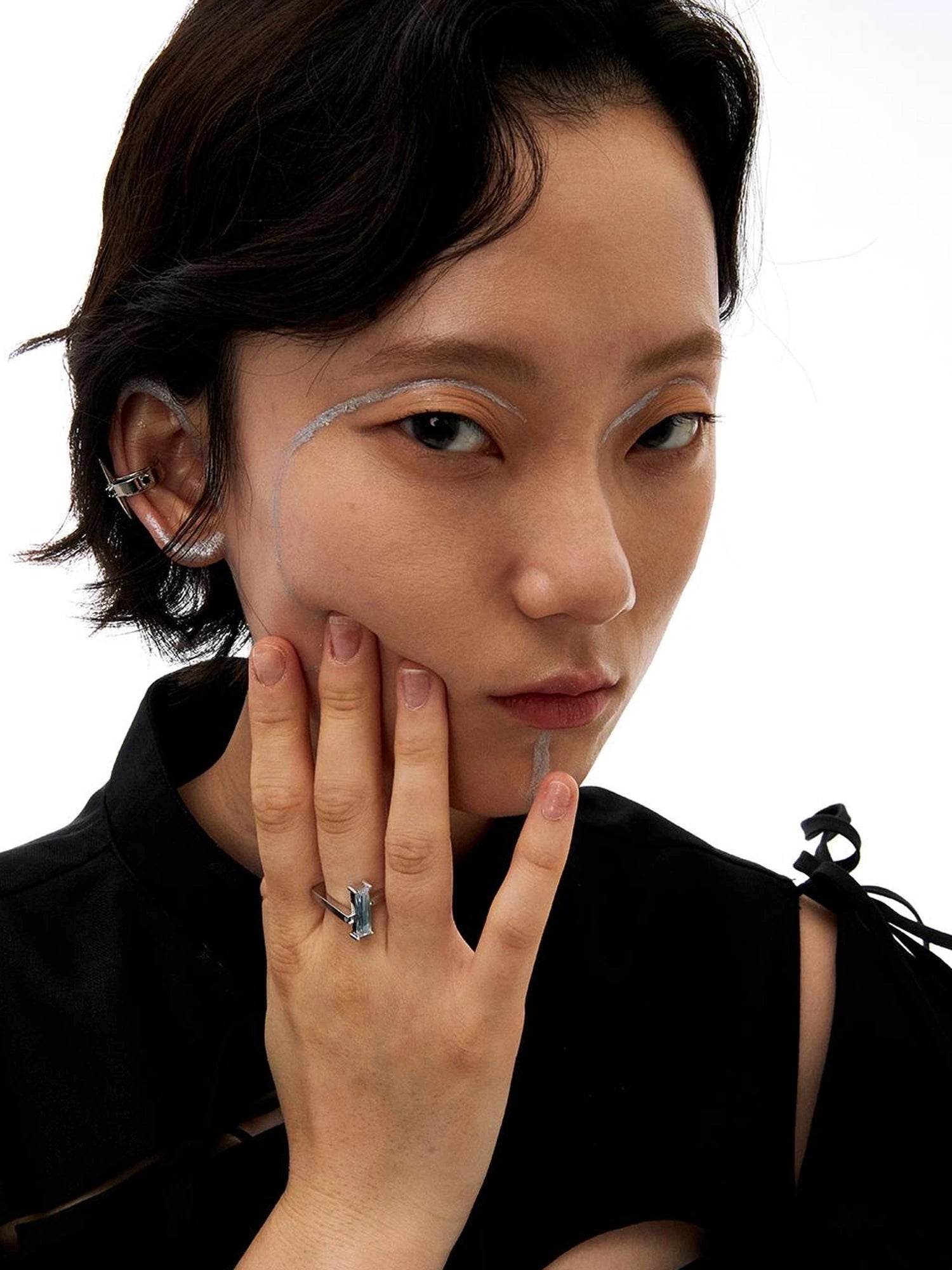 Time Leap Mismatched Sapphire Square Ring