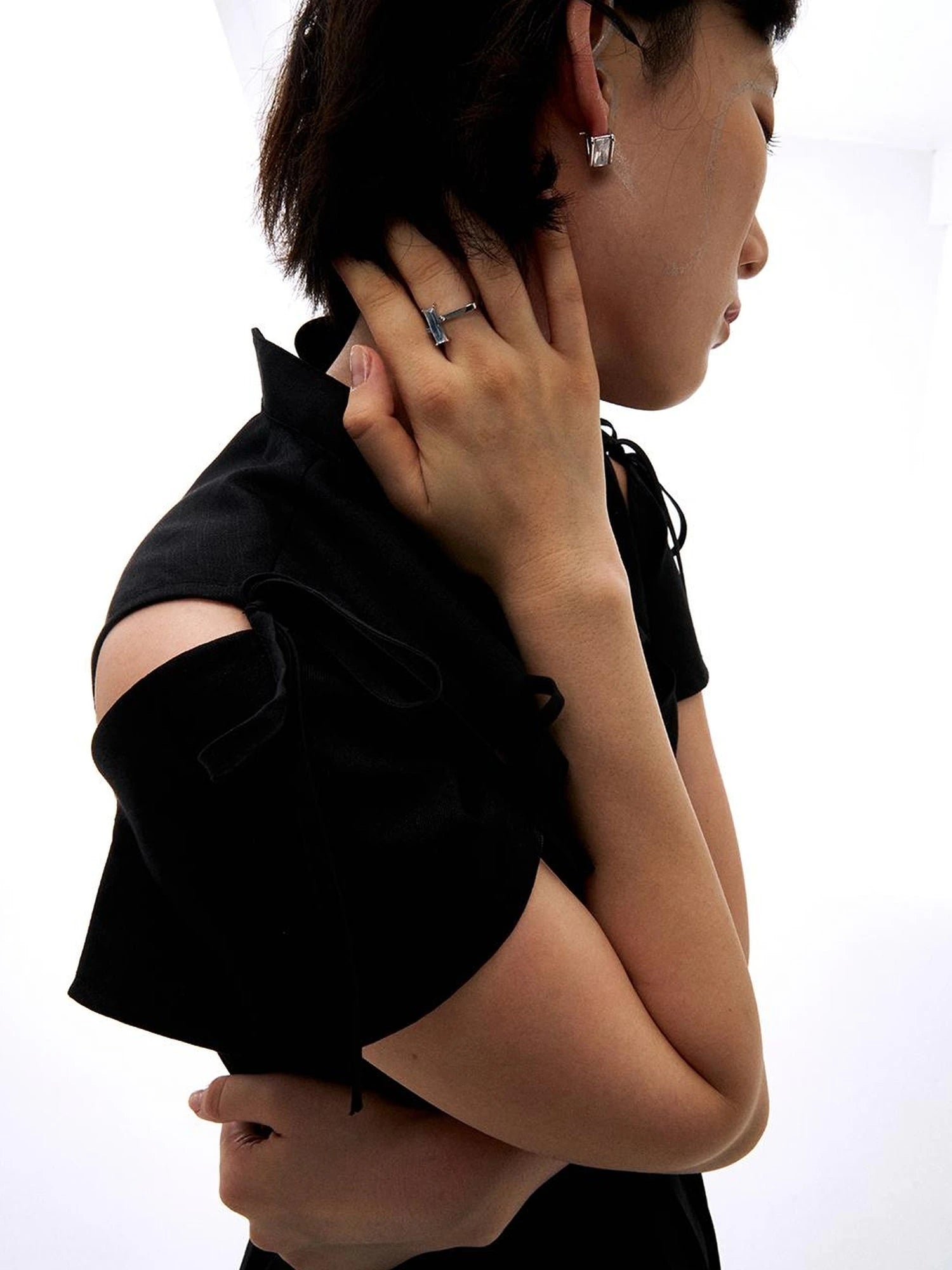 Time Leap Mismatched Sapphire Square Ring