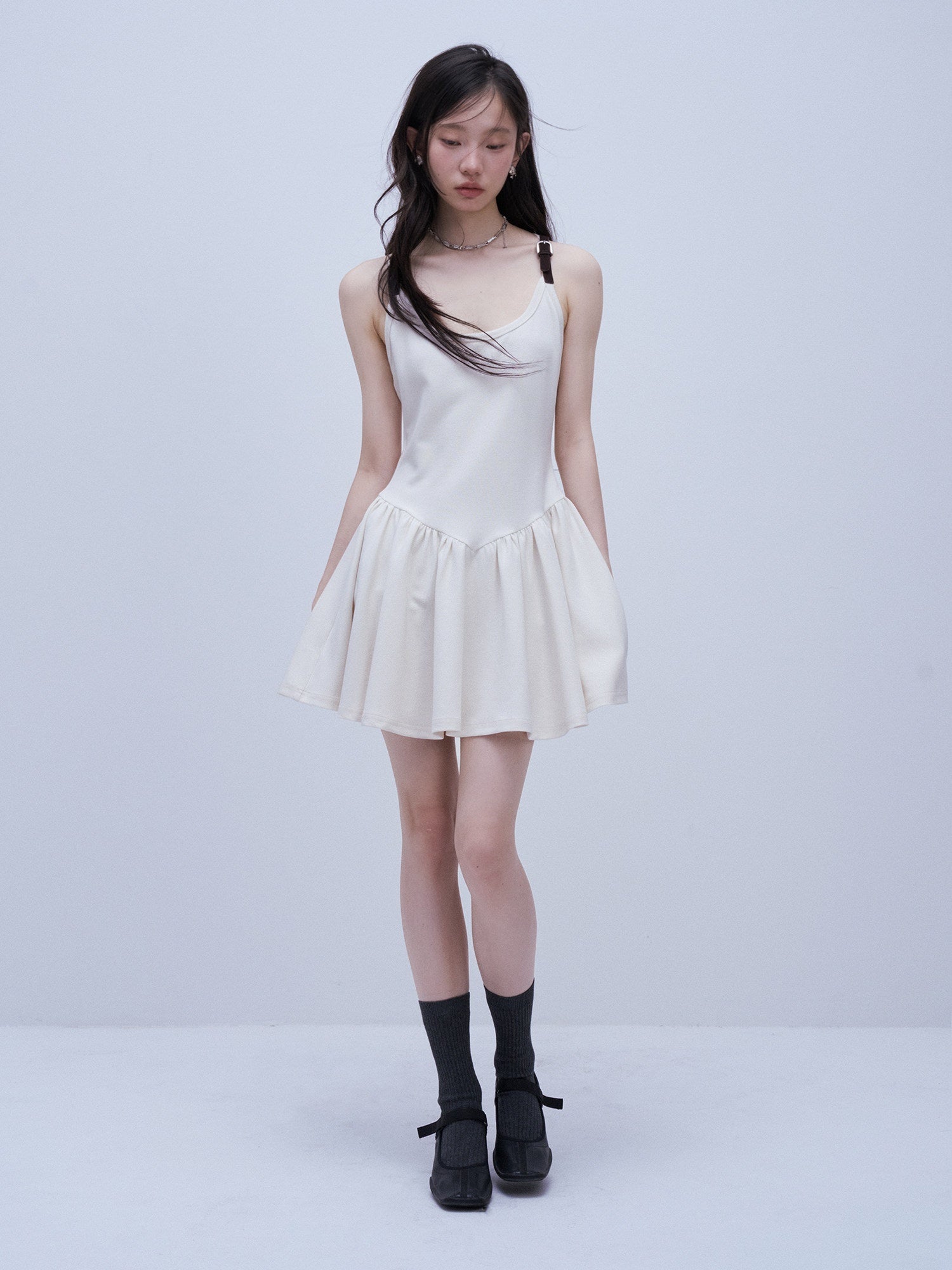 FUSSED_Tri_Color_Leather_Splice_Ruching_Low_Waist_Women&