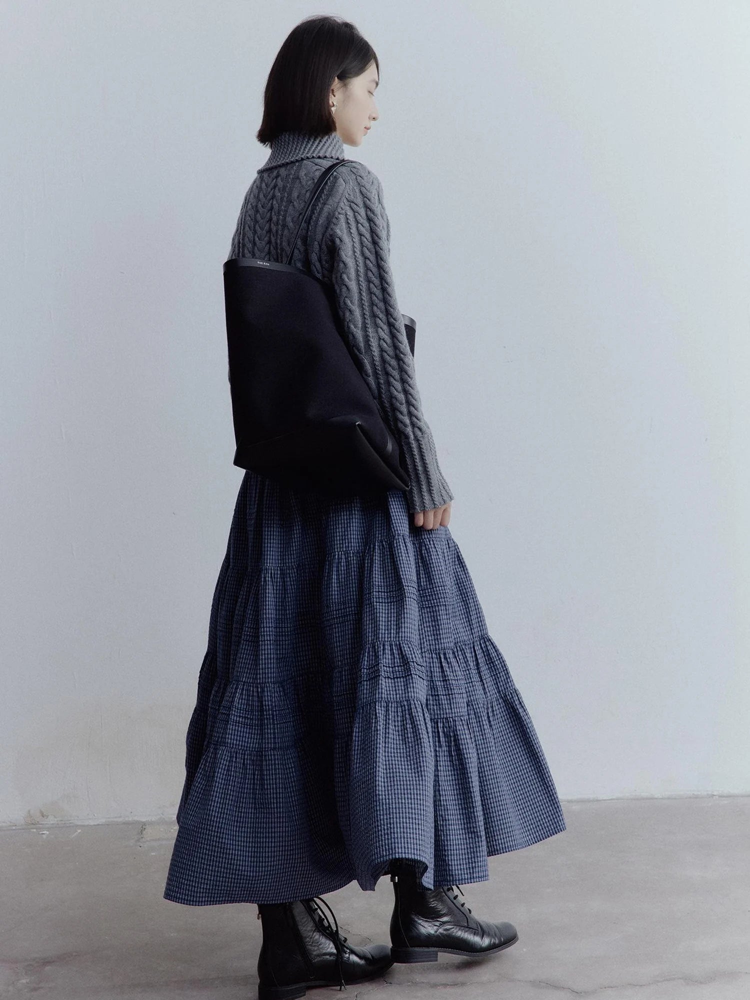 Twisted Cable Knit Textured Wool Sweater