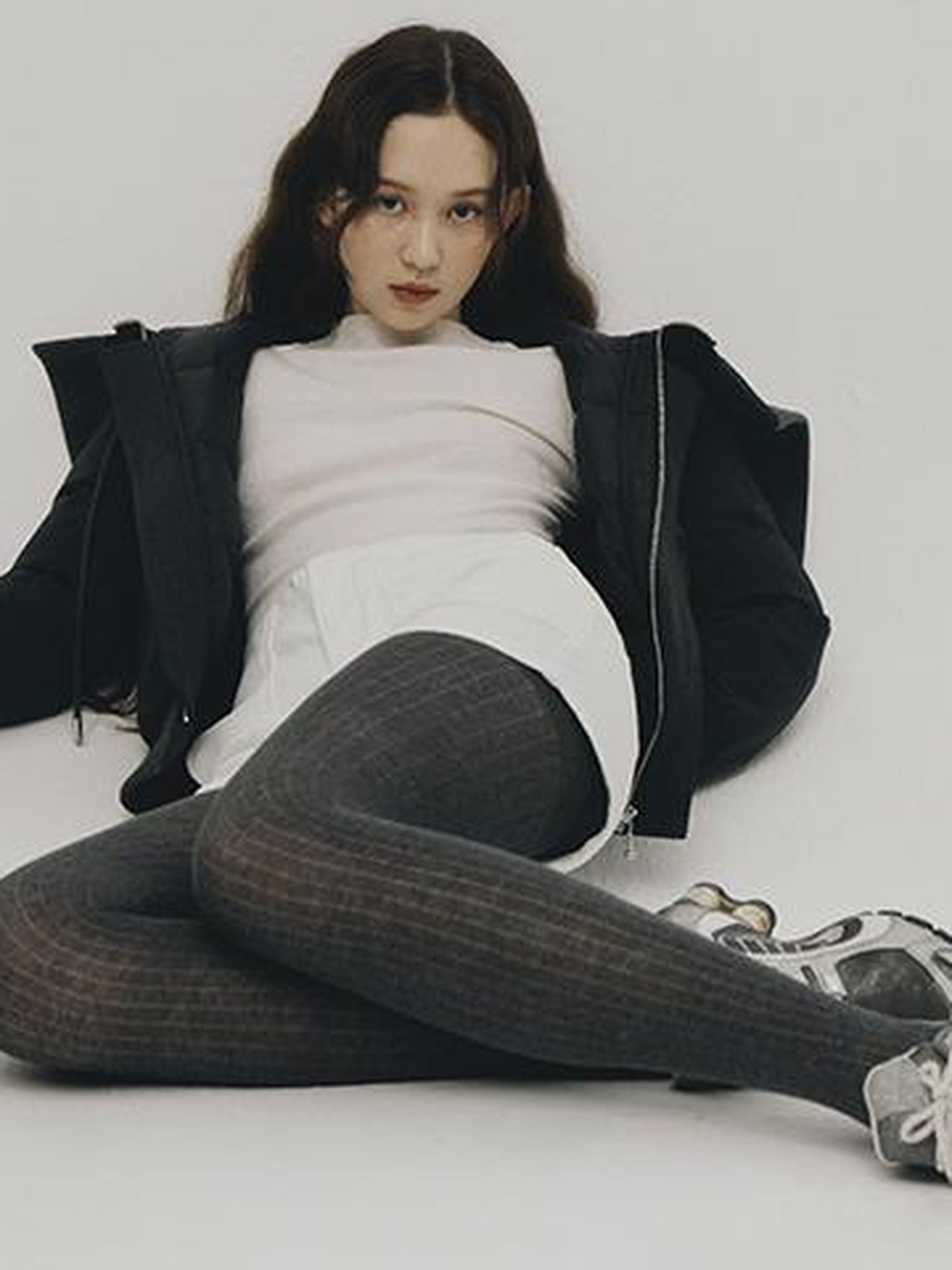 FUSSED Two Way Detachable Hood Grey Duck Down Coat