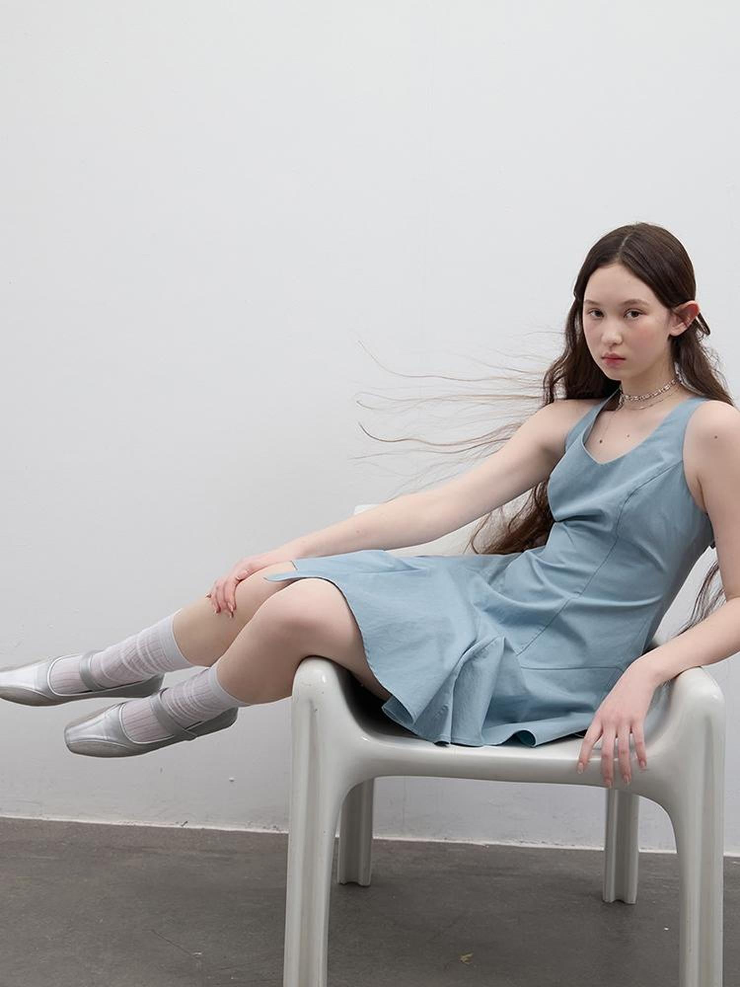 FUSSED V-Neck Asymmetrical Slip Dress