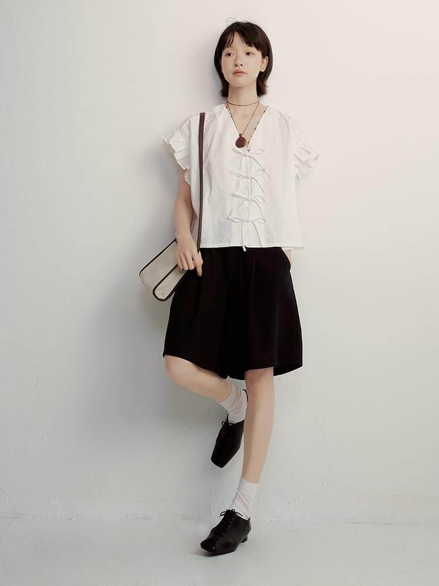 FUSSED V-Neck Embroidered Circus Blouse With Colorful Beaded Detail