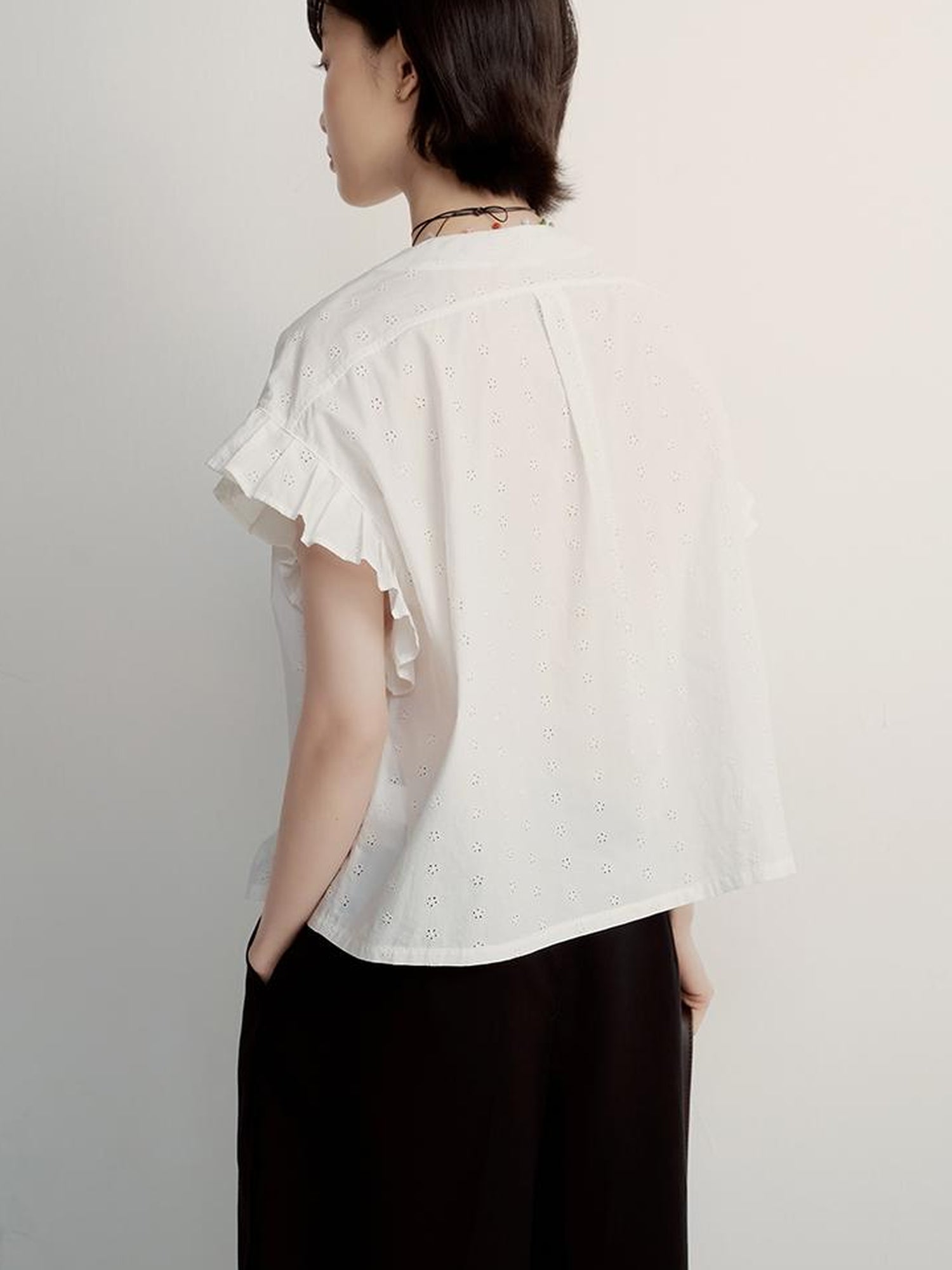 FUSSED V-Neck Embroidered Circus Blouse With Colorful Beaded Detail