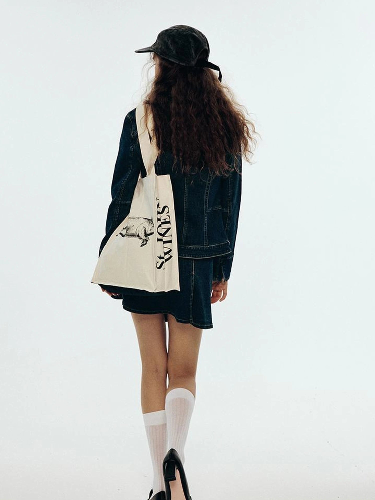 Vintage Blue Tailored Denim Jacket with Notched Collar