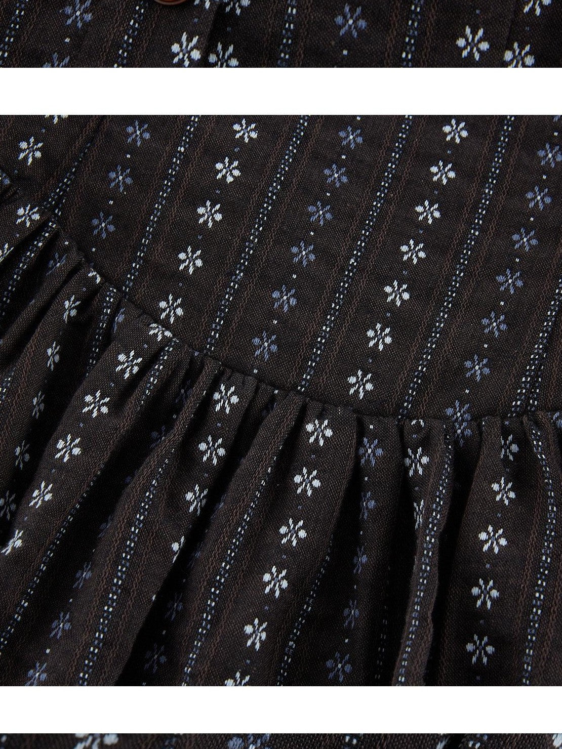 FUSSED Vintage Floral Embroidered Jacquard Square Neck Women&