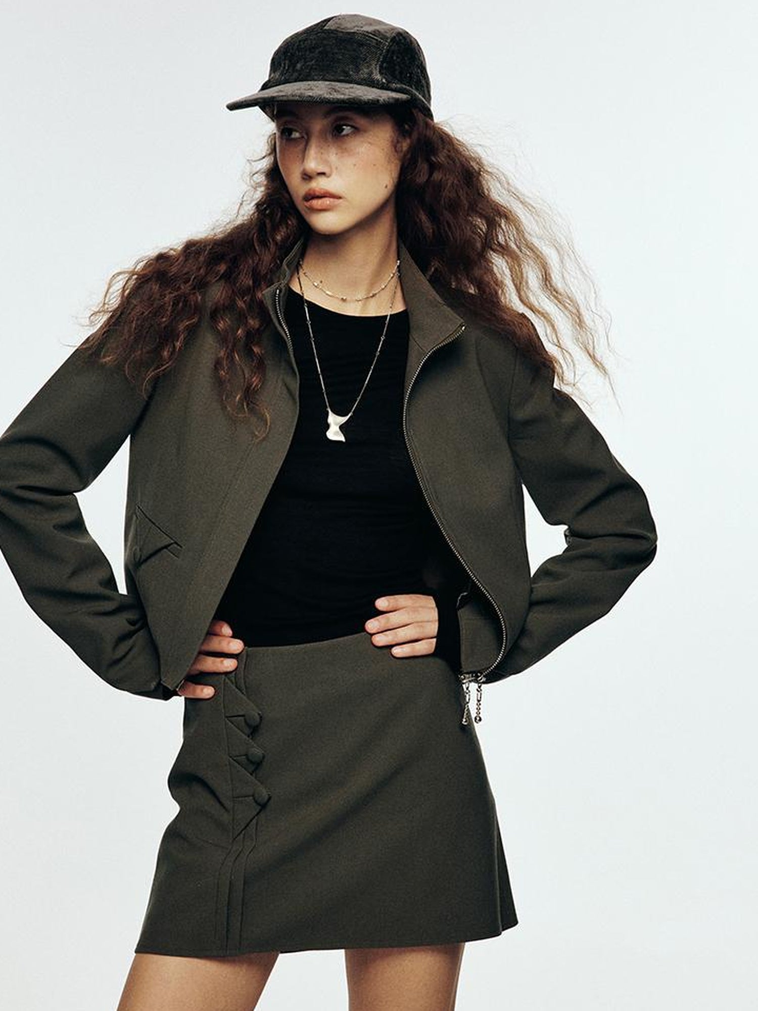 FUSSED Wandering River Slim Fit Short Wool Blazer In Linen Blue