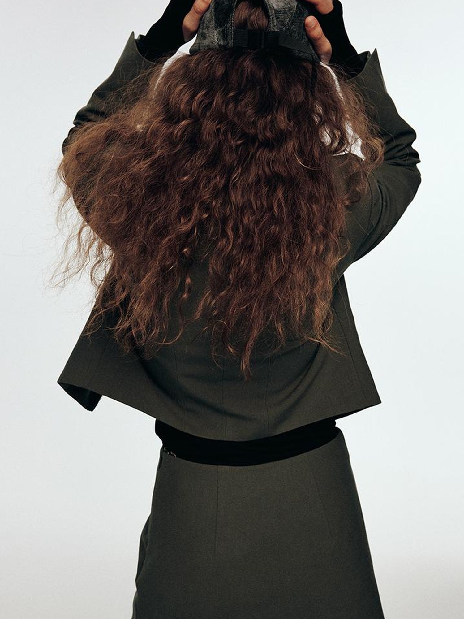 FUSSED Wandering River Slim Fit Short Wool Blazer In Linen Blue