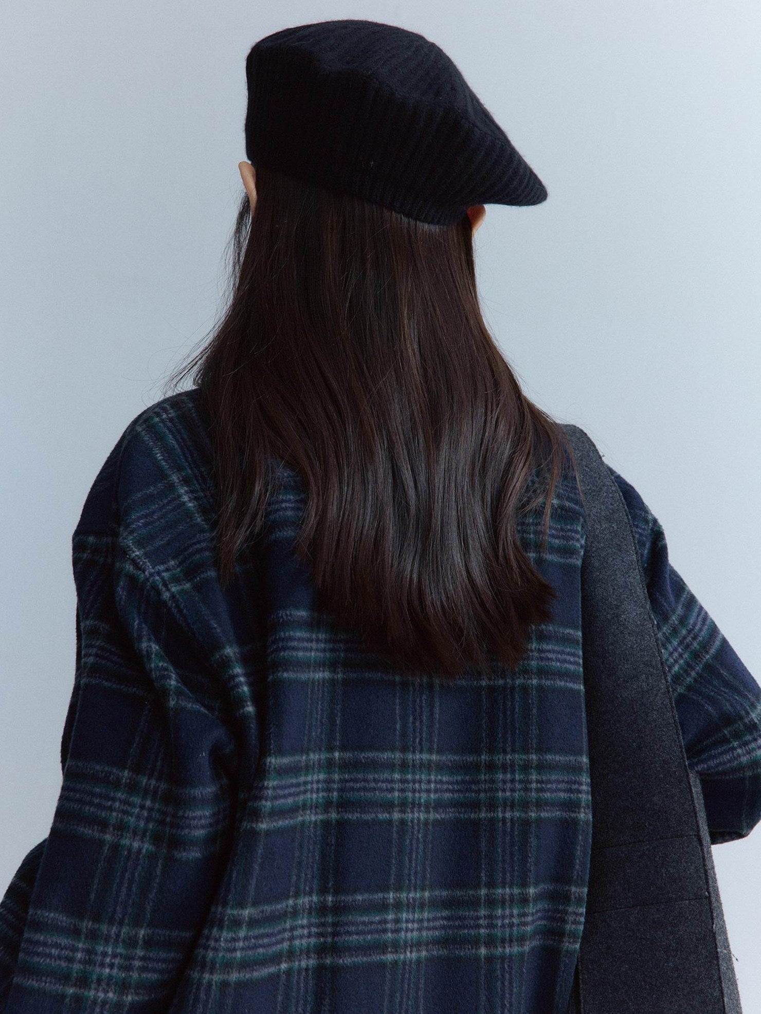 FUSSED Warm Vintage Oversized Plaid Long Sleeve Button Front Lapel Collar Women Shirt