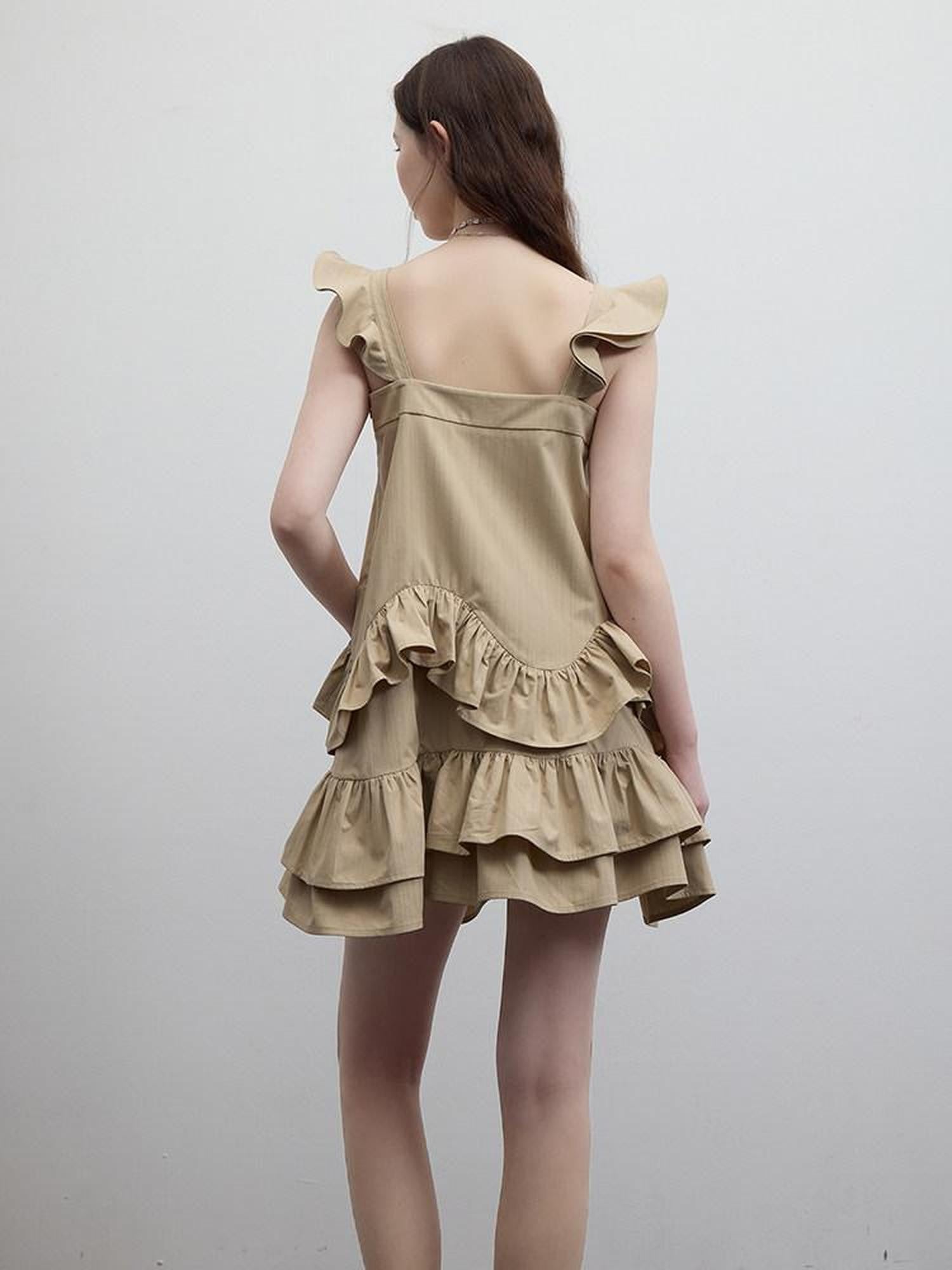 FUSSED Woodtone Ripple 3d Ruffle Women&