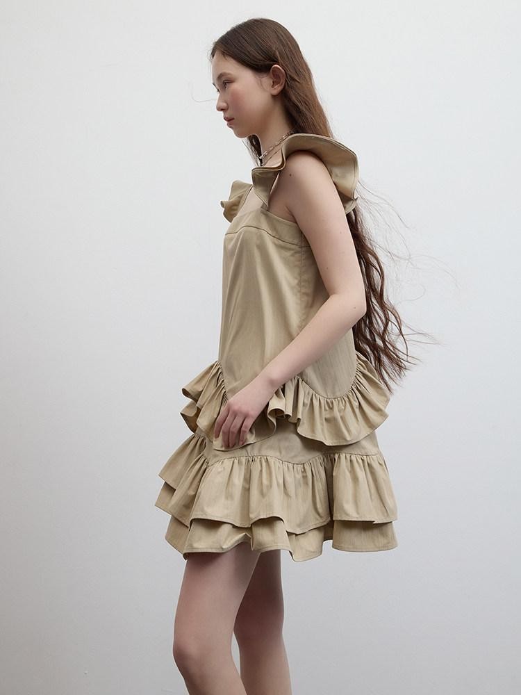 FUSSED Woodtone Ripple 3d Ruffle Women&