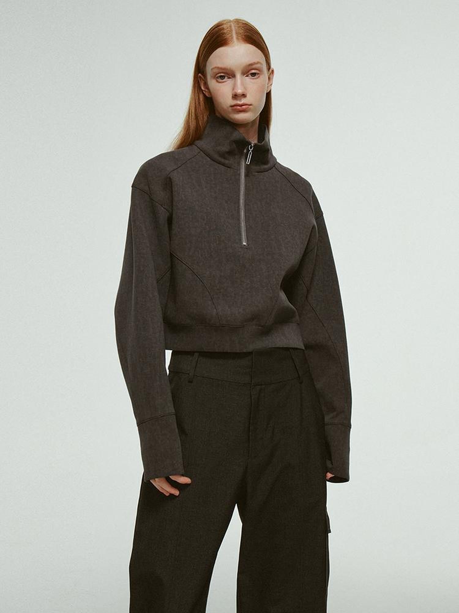 FUSSED Wool Blend Cocoon Trousers In Moonlight Grey