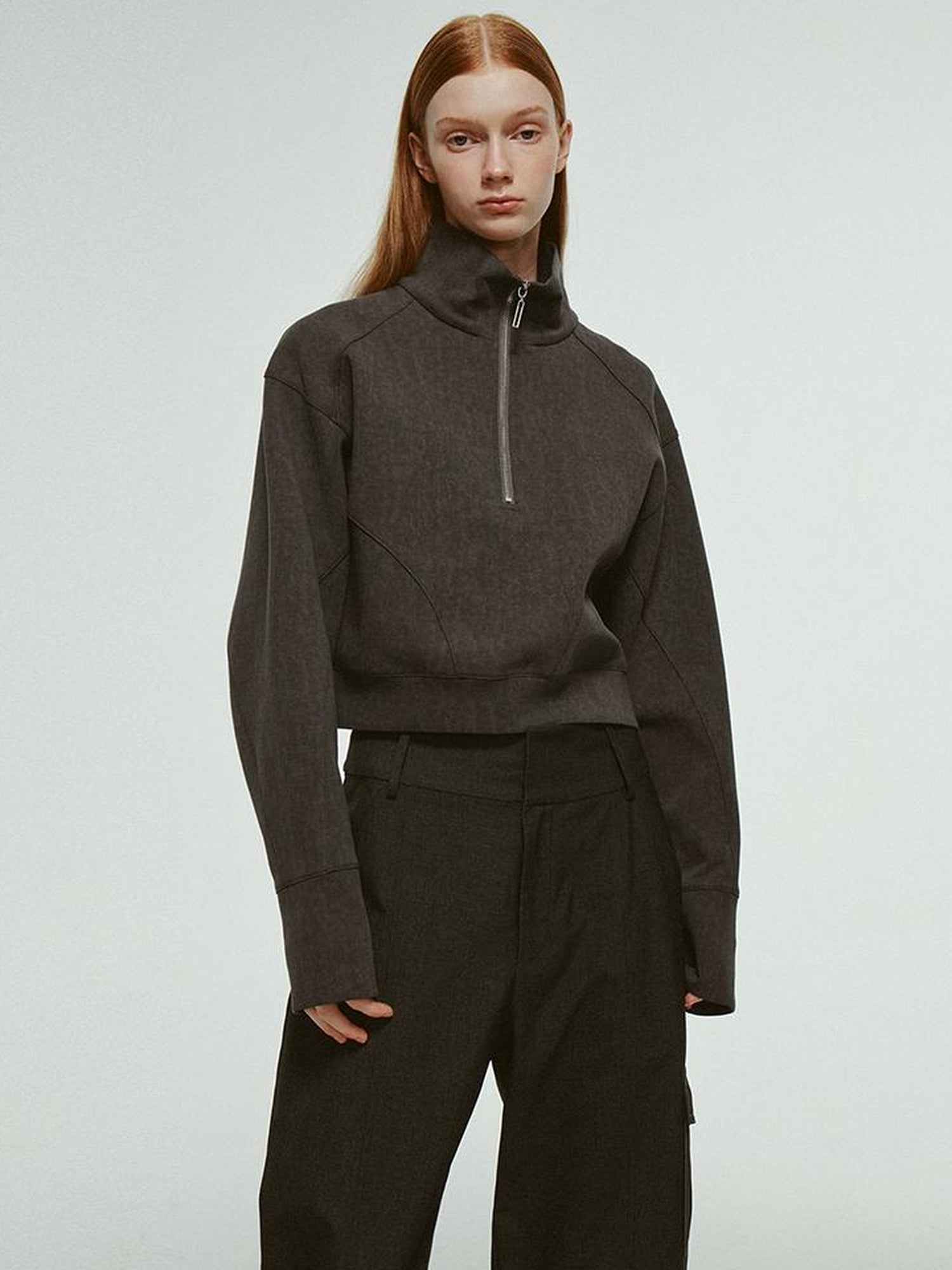 FUSSED Wool Blend Cocoon Trousers In Moonlight Grey
