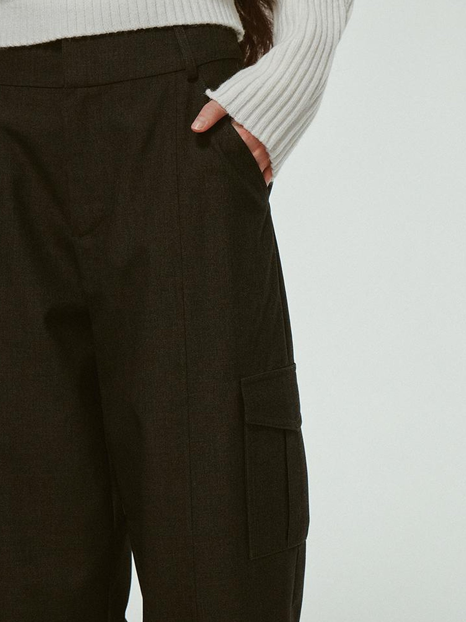 FUSSED Wool Blend Cocoon Trousers In Moonlight Grey