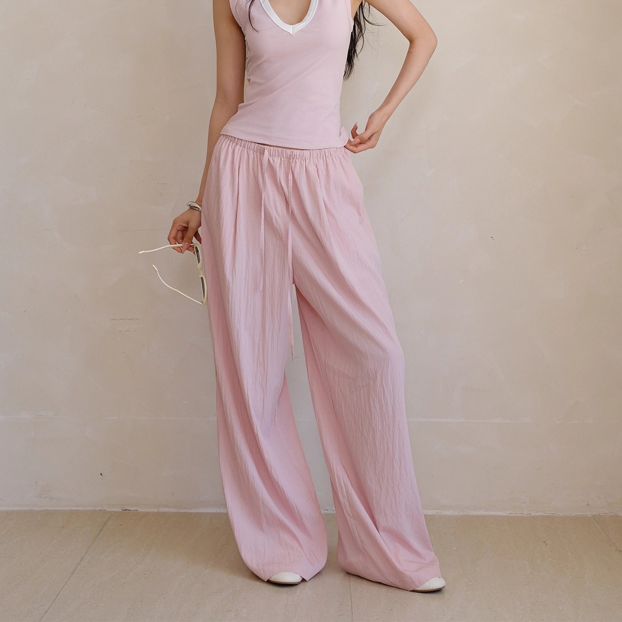 FU_FRESH_UP_Airy_Pleated_Drawstring_Wide_Leg_Pants_MISSTT