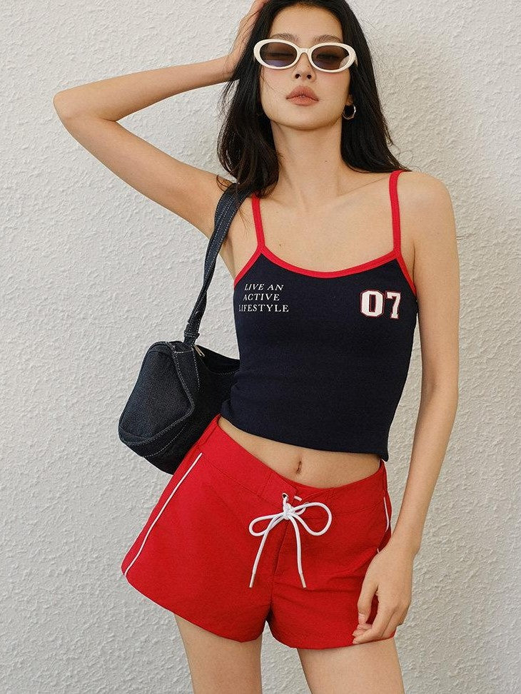 FU FRESH UP American Sweet Cool Colorblock Print Slim Fit Women&