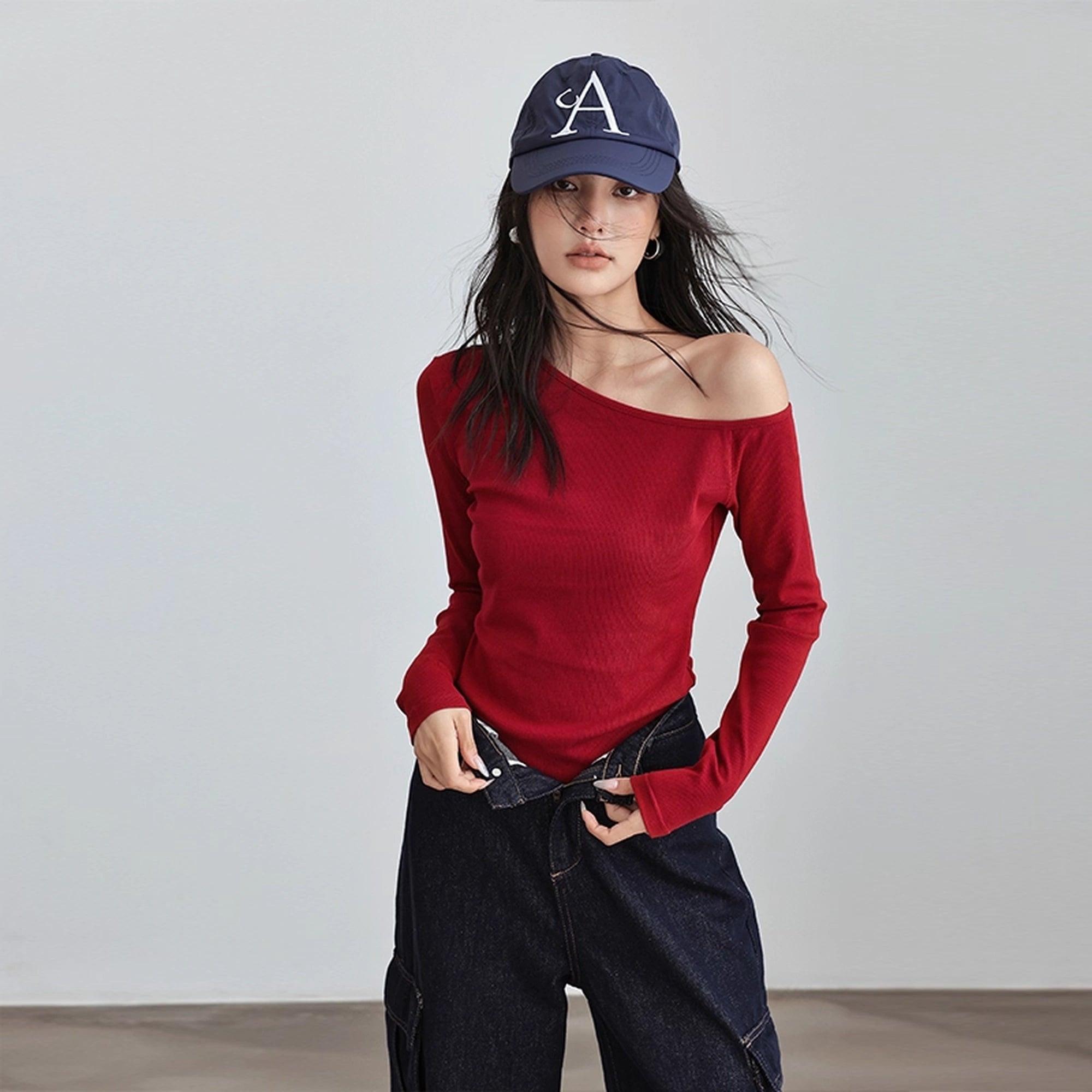 FU_FRESH_UP_Asymmetric_Off_Shoulder_Knit_Top_MISSTT
