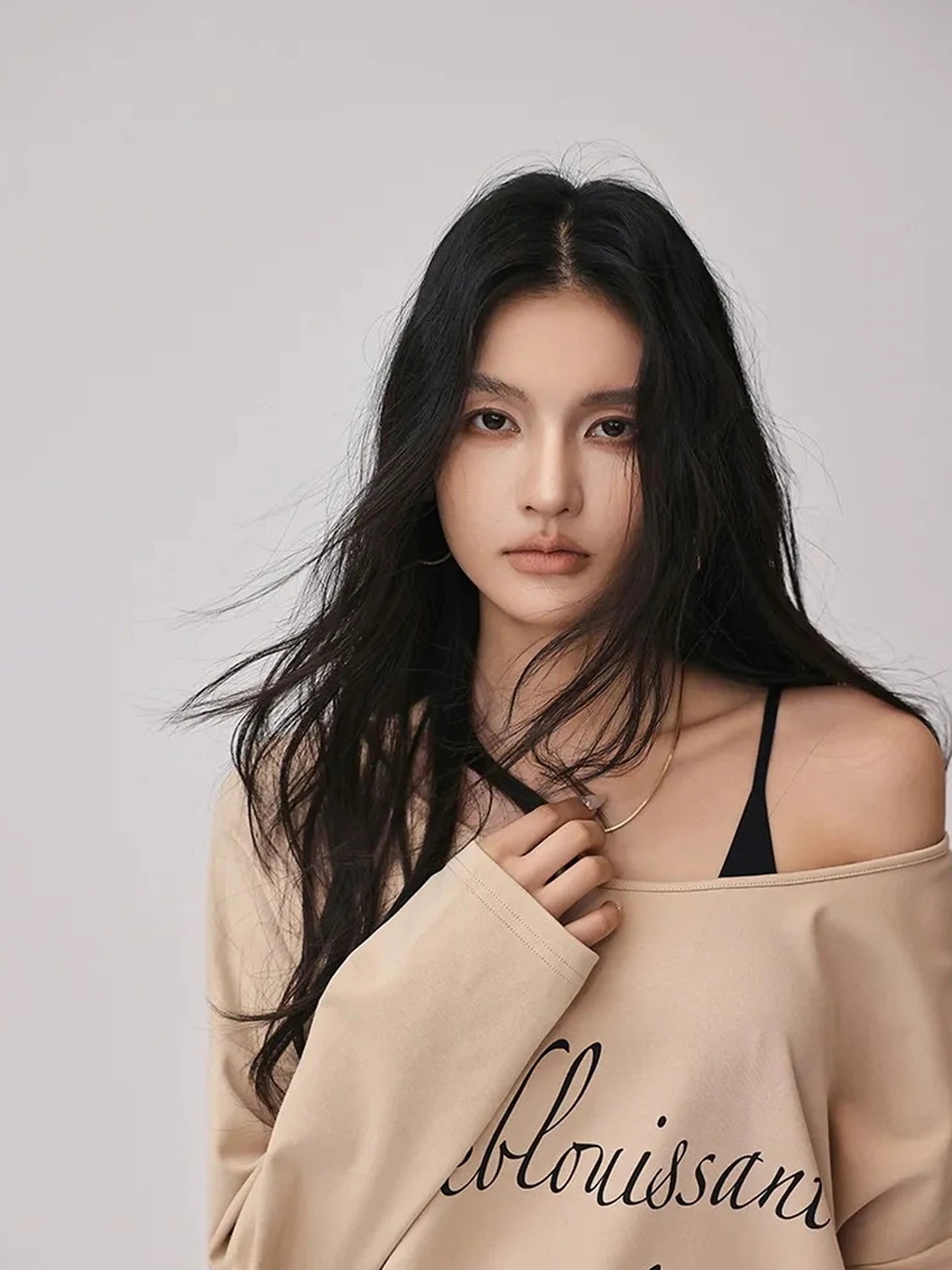 FU FRESH UP Asymmetric Shoulder Letter Print T-shirt Dress Set