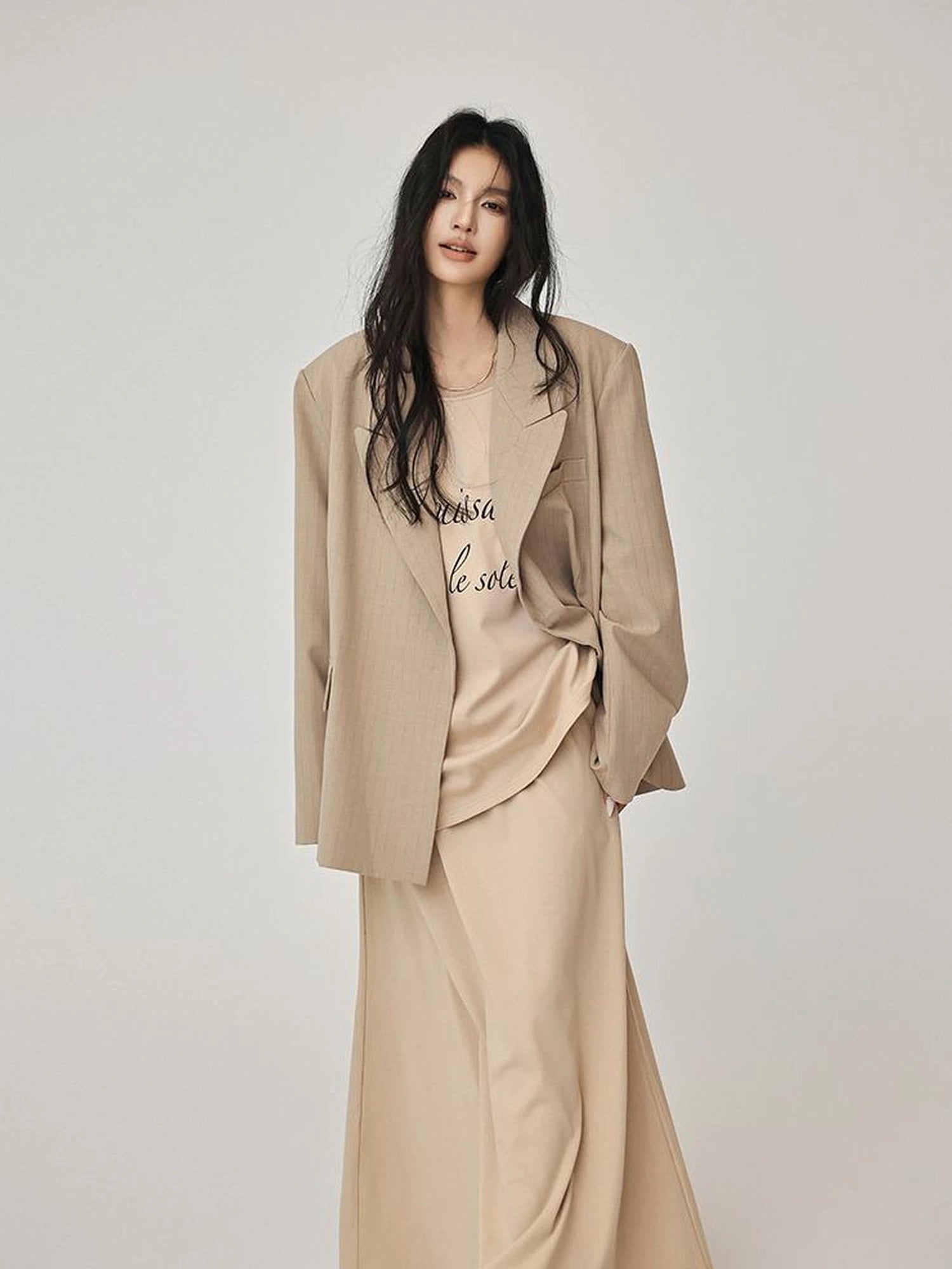 FU FRESH UP Asymmetric Shoulder Letter Print T-shirt Dress Set