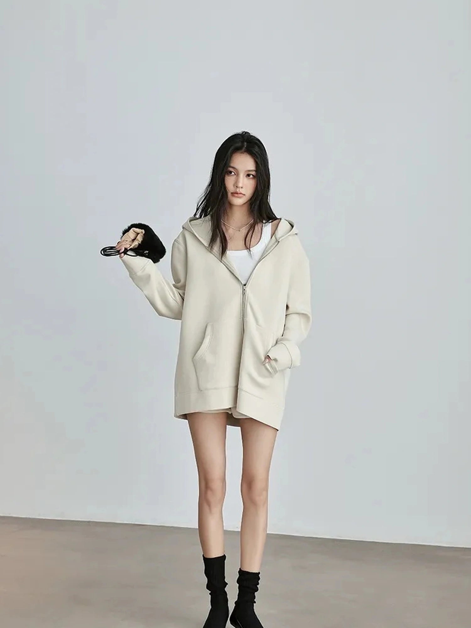 FU FRESH UP Athflow Hoodie Set With High Waist Shorts