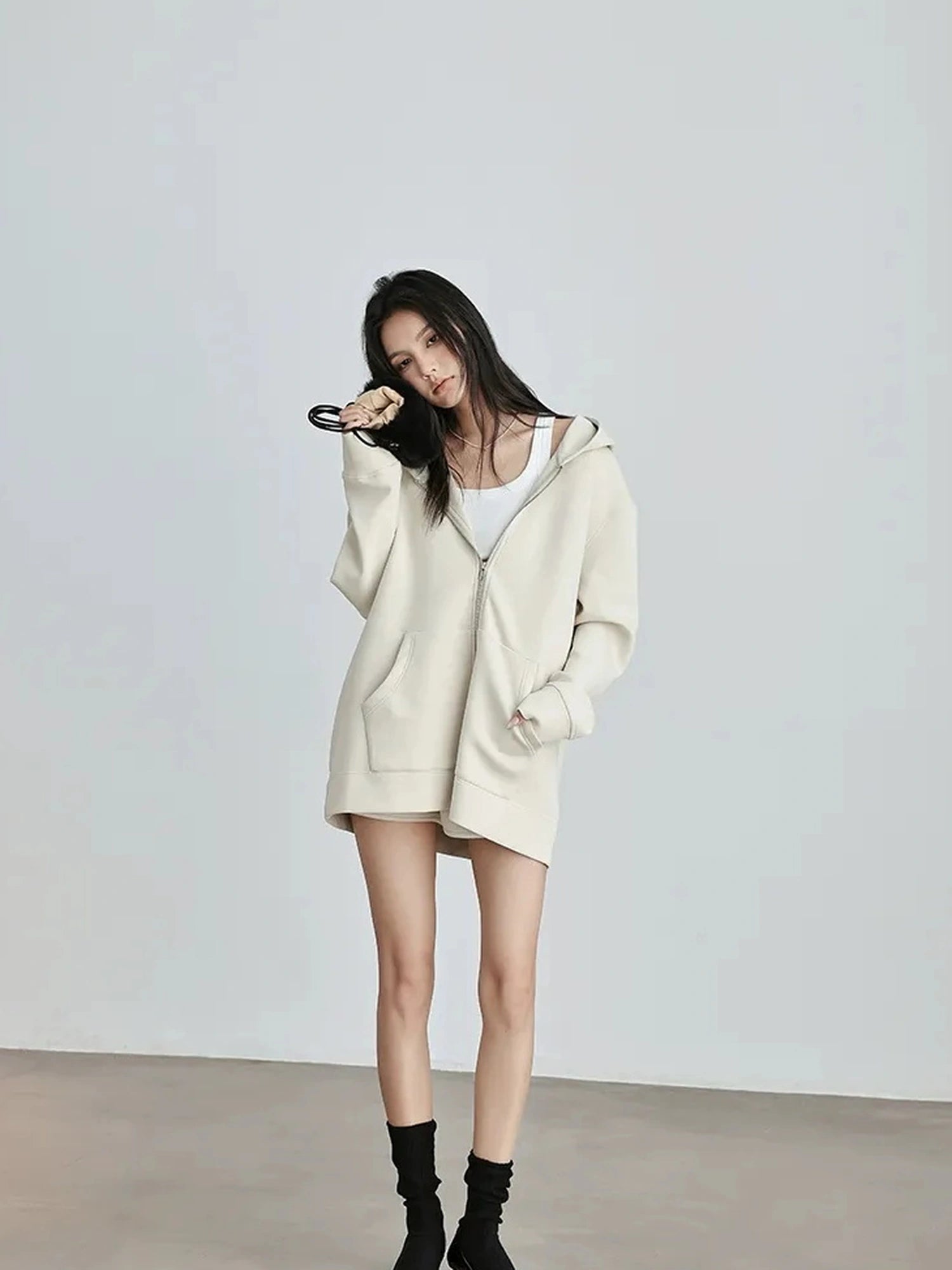 FU FRESH UP Athflow Hoodie Set With High Waist Shorts