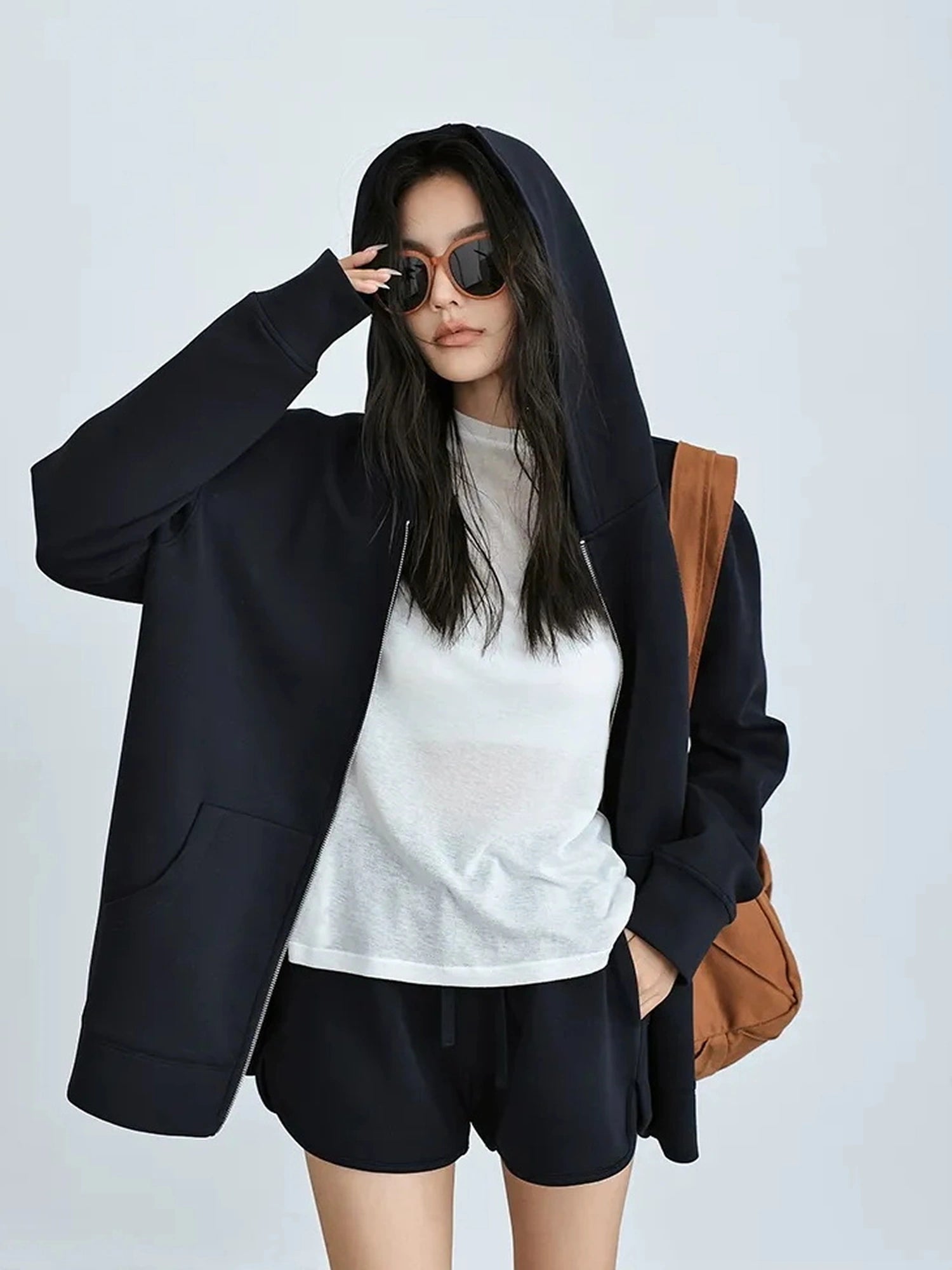FU FRESH UP Athflow Hoodie Set With High Waist Shorts