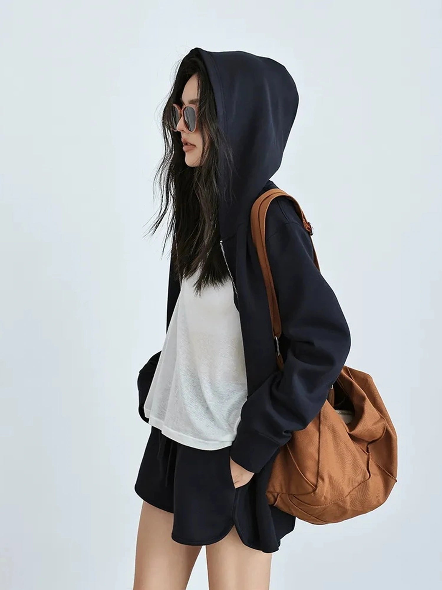 FU FRESH UP Athflow Hoodie Set With High Waist Shorts