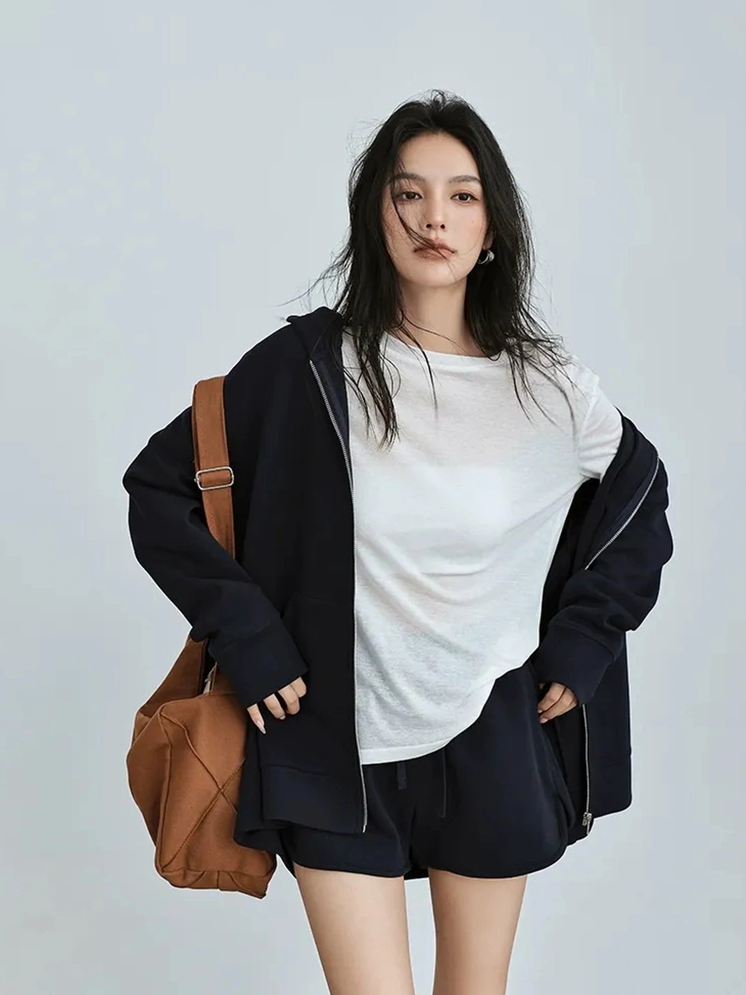 FU FRESH UP Athflow Hoodie Set With High Waist Shorts