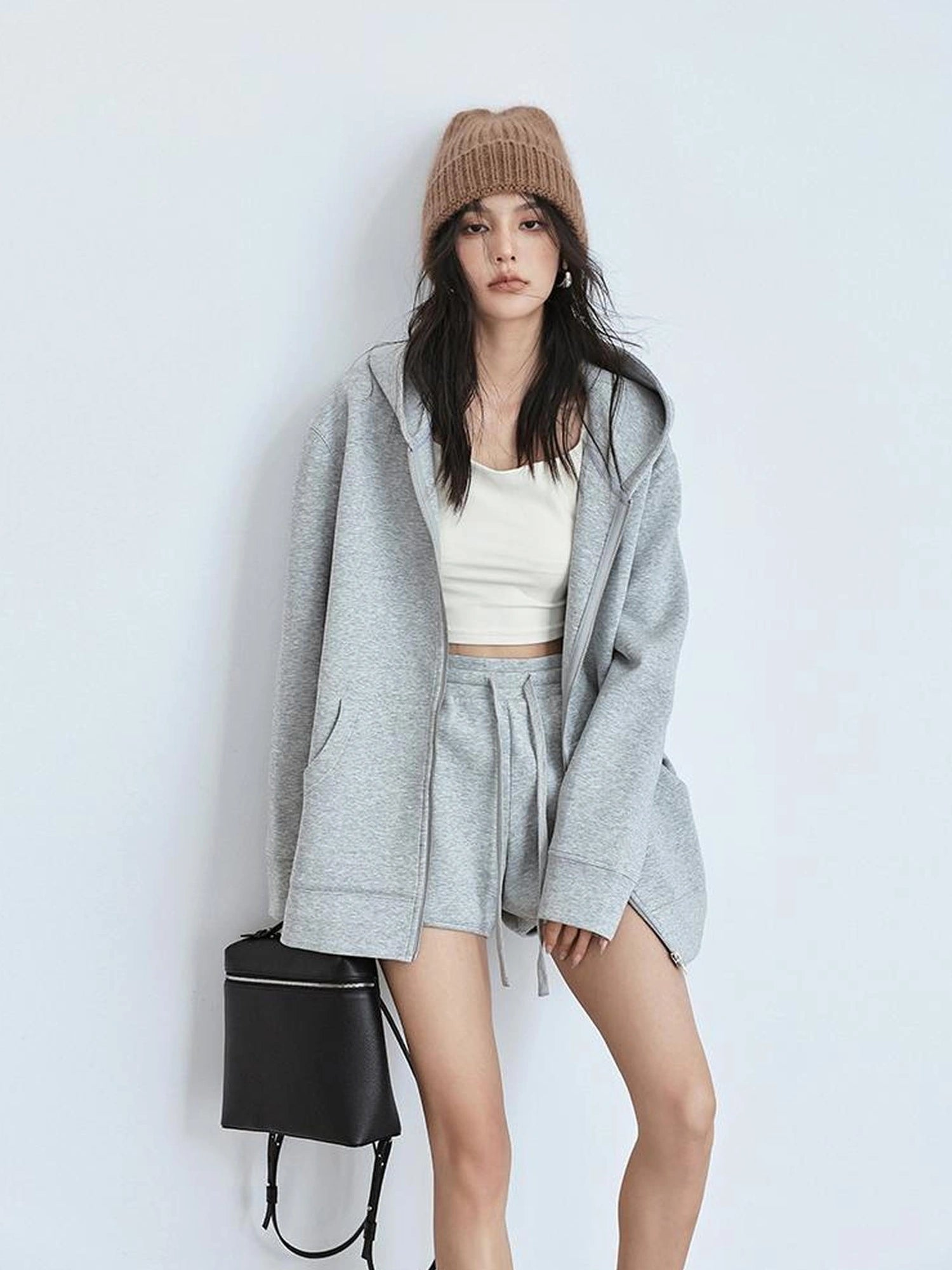 FU FRESH UP Athflow Hoodie Set With High Waist Shorts