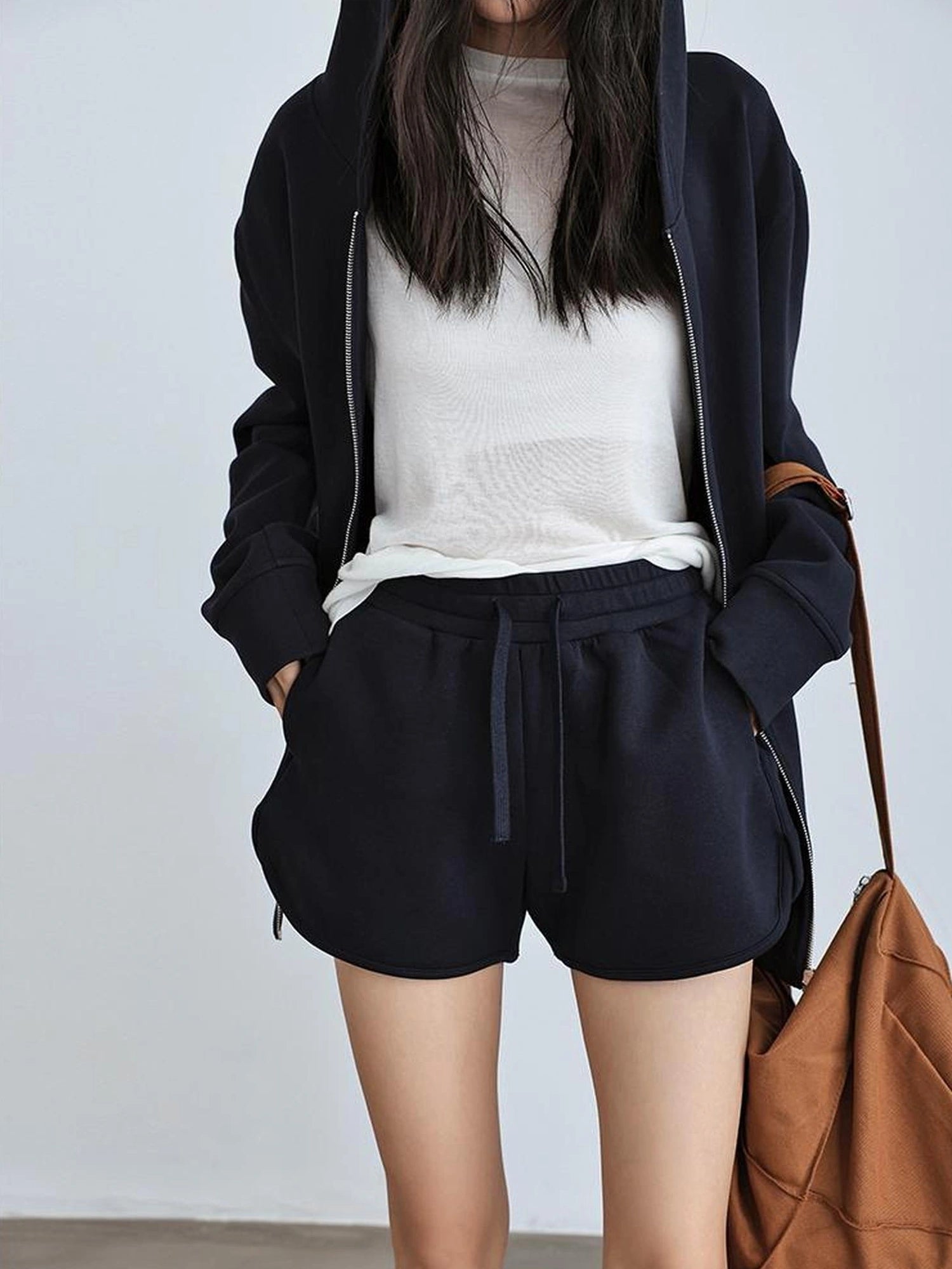 FU FRESH UP Athflow Hoodie Set With High Waist Shorts