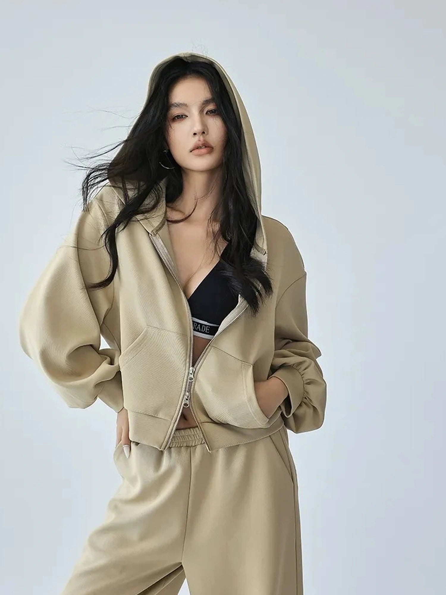 FU FRESH UP Athflow Hoodie Set With Wide Leg Pants